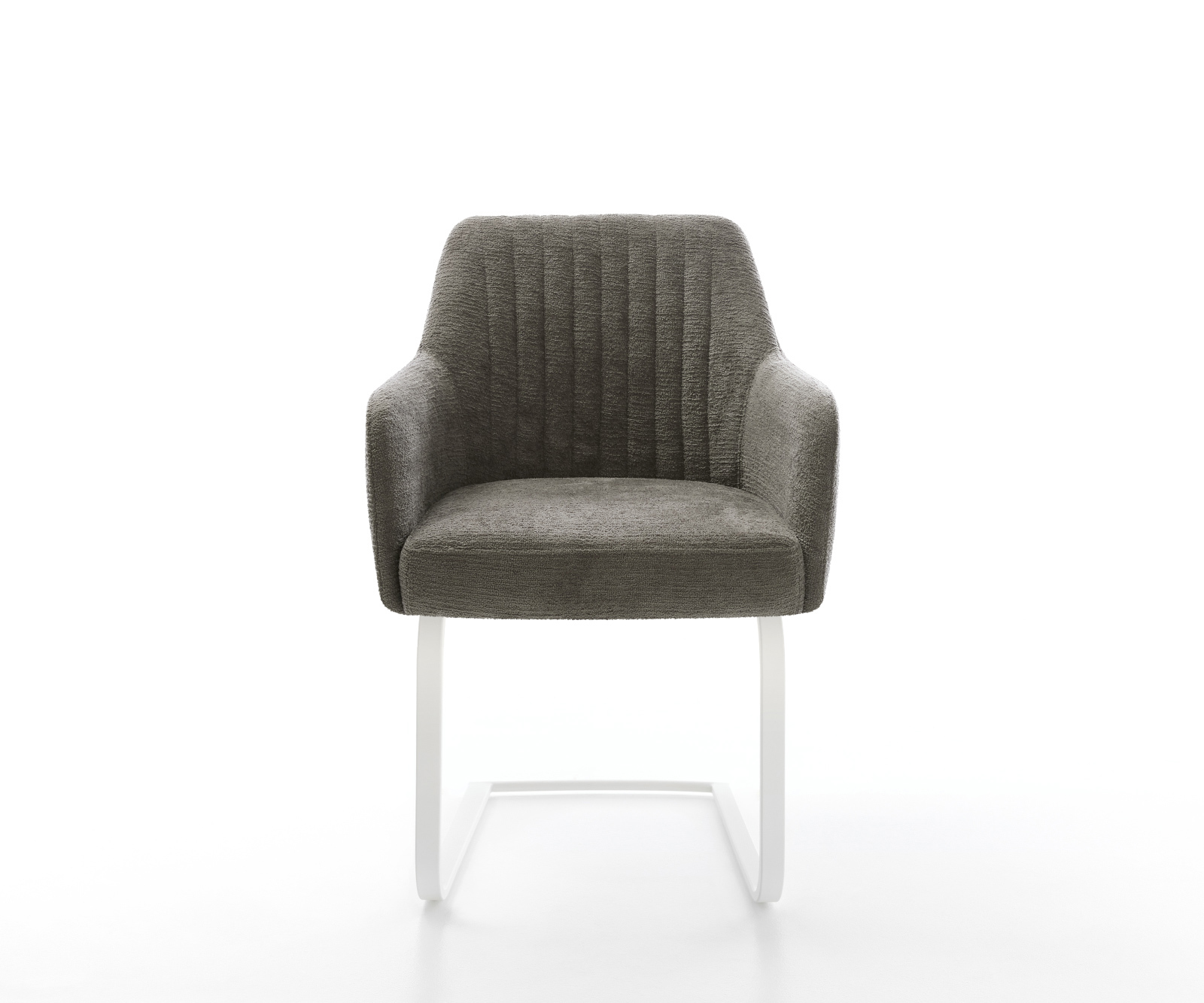 Étkezőszék Greg-Flex bouclé puha sötét bézs konzolos lapos fehér zsákrugós - Image 2