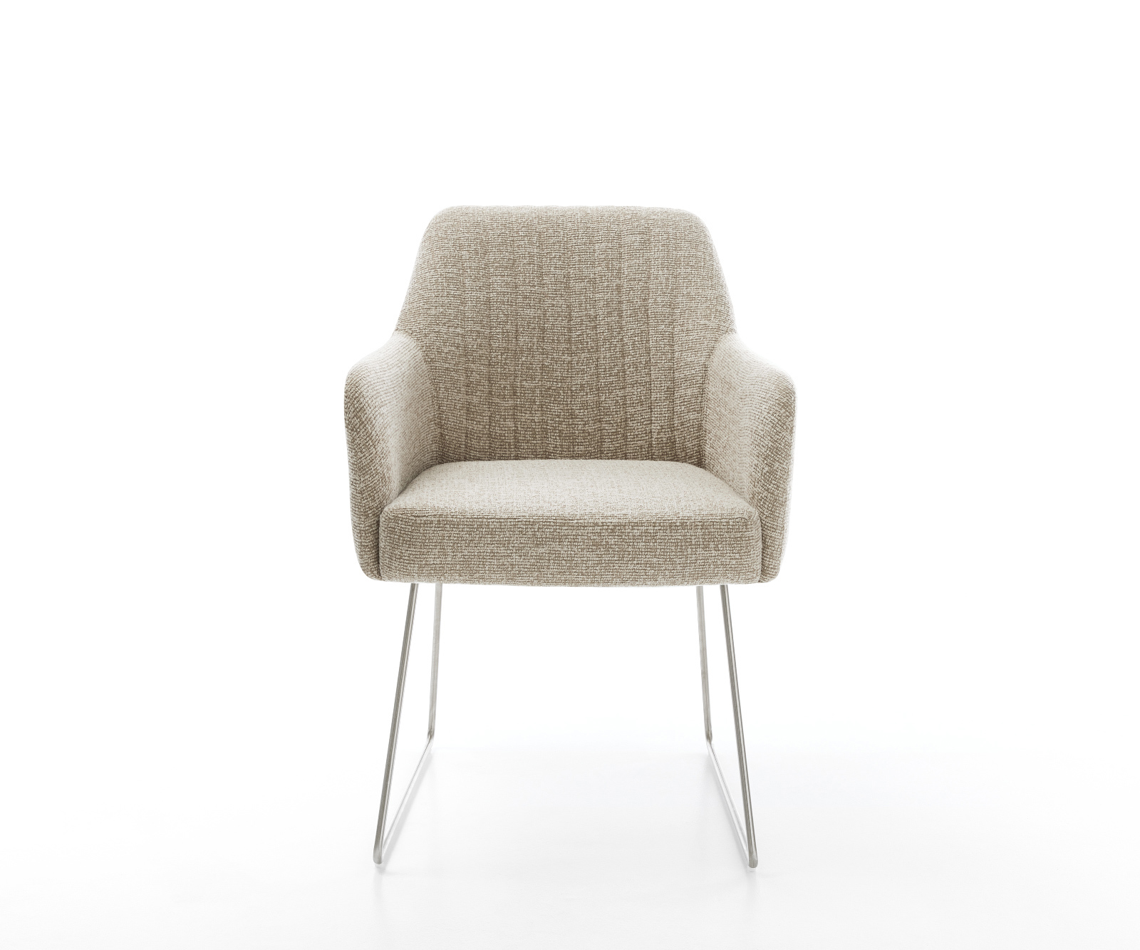 Étkezőszék Greg-Flex szövött szövet puha bézs vékony láb rozsdamentes acél zsákrugó - Image 2