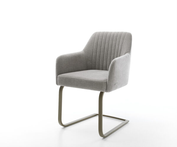 Étkezőszék Greg-Flex strukturált szövet puha szürke konzolos lapos titánszínű hatású zsákrugós