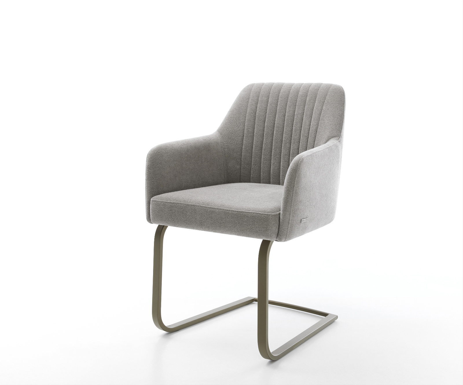 Étkezőszék Greg-Flex strukturált szövet puha szürke konzolos lapos titánszínű hatású zsákrugós