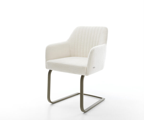 Étkezőszék Greg-Flex bouclé puha bézs konzolos lapos láb titán színű hatású zsákrugós