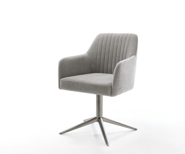 Étkezőszék Greg-Flex strukturált szövet puha szürke kereszt láb grafit 360° forgatható billenő zsákrugó