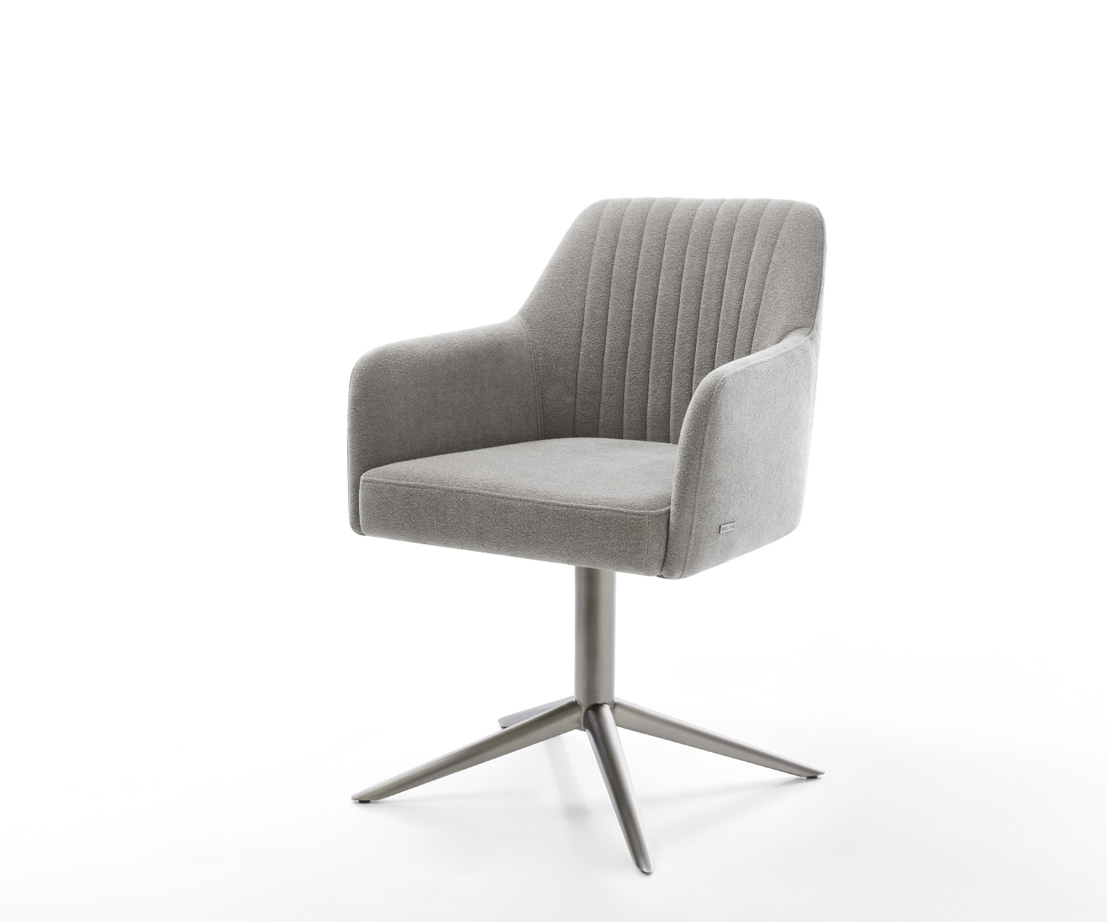 Étkezőszék Greg-Flex strukturált szövet puha szürke kereszt láb grafit 360° forgatható billenő zsákrugó