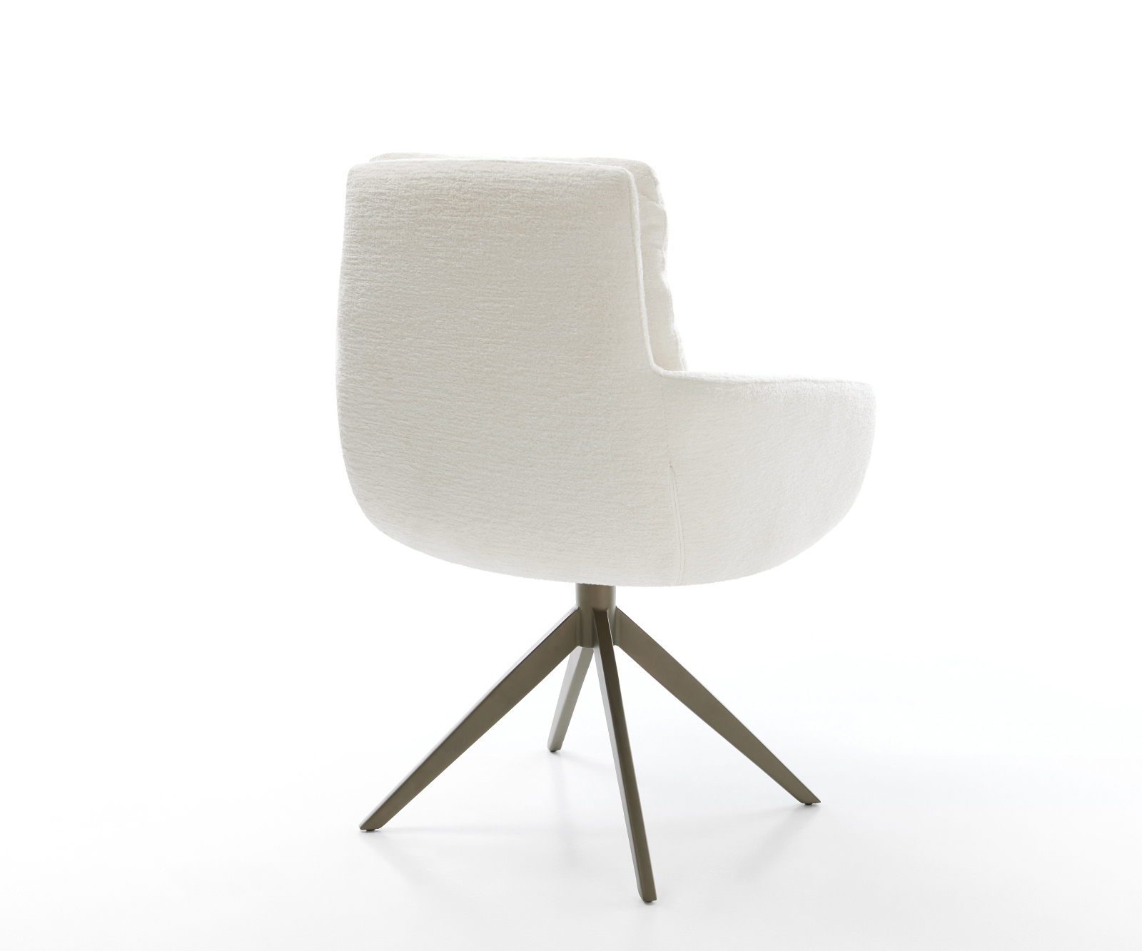 Étkezőszék Abelia-Flex karfás bouclé puha bézs kereszt láb széles titán színű 360° forgatható billenő funkció - Image 5