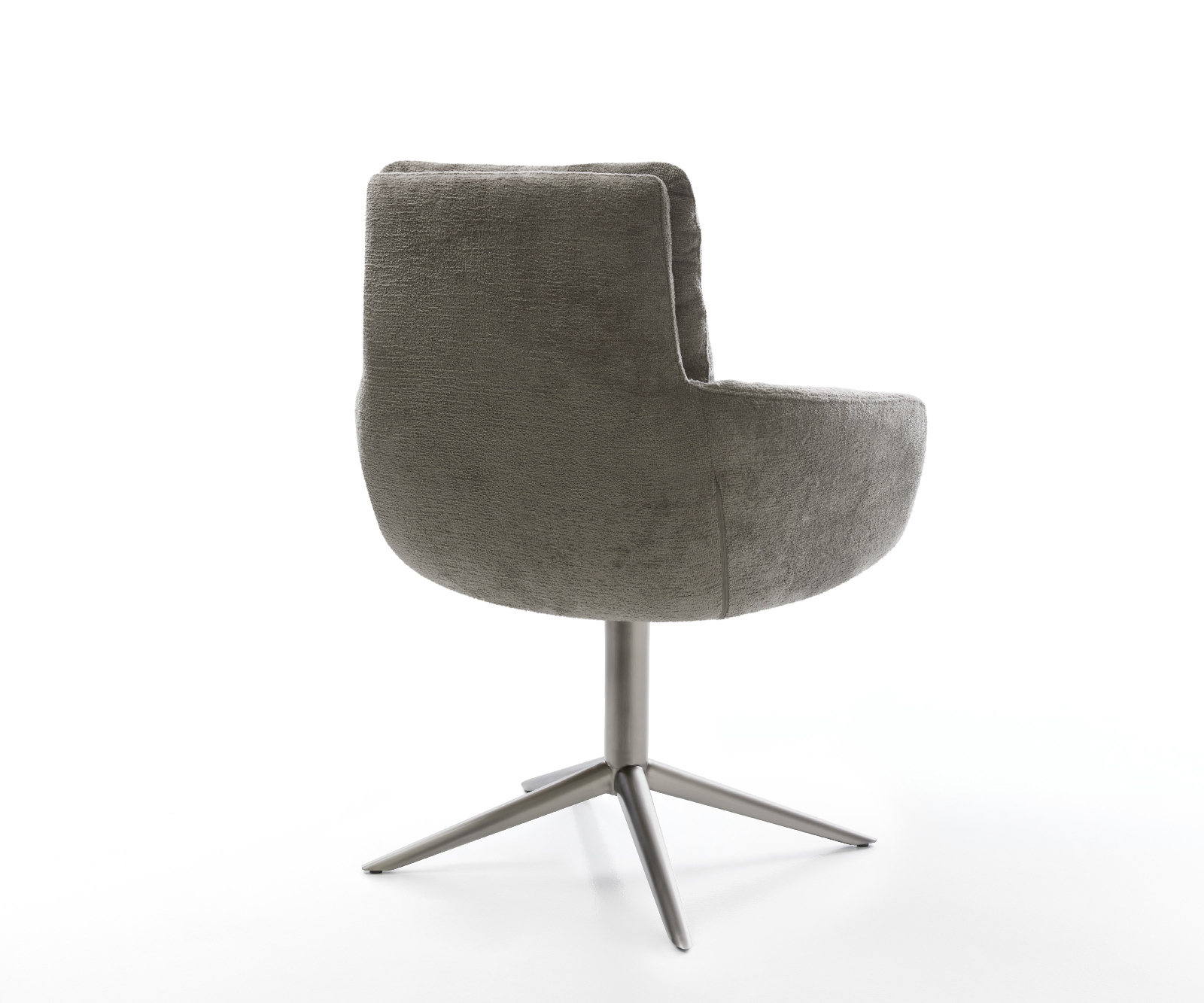 Étkezőszék Abelia-Flex karfás bouclé puha sötét bézs kereszt láb grafit 360° forgatható billenő - Image 5