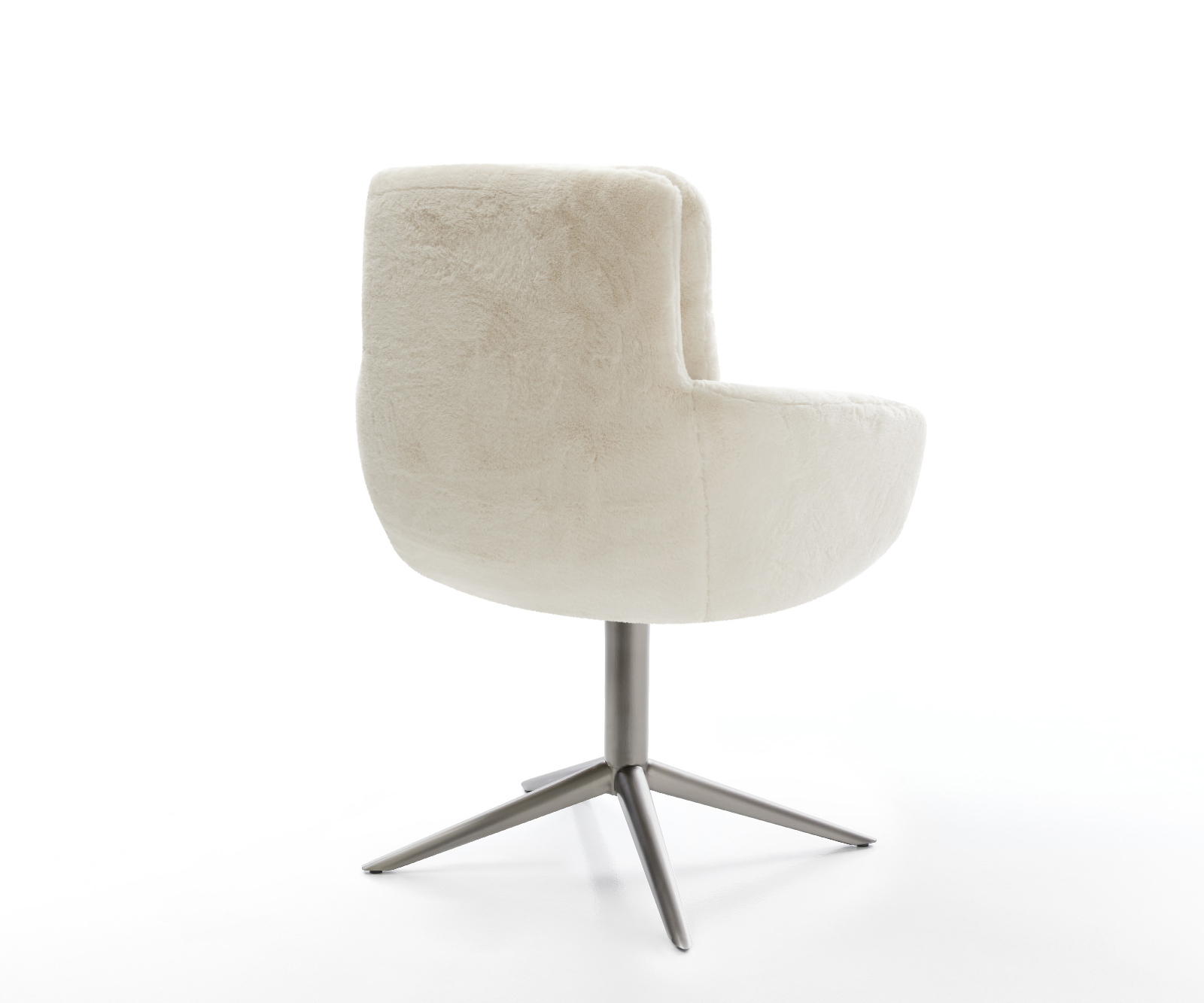 Étkezőszék Abelia-Flex karfás plüss krémfehér kereszt láb grafit 360° forgatható billenő - Image 5