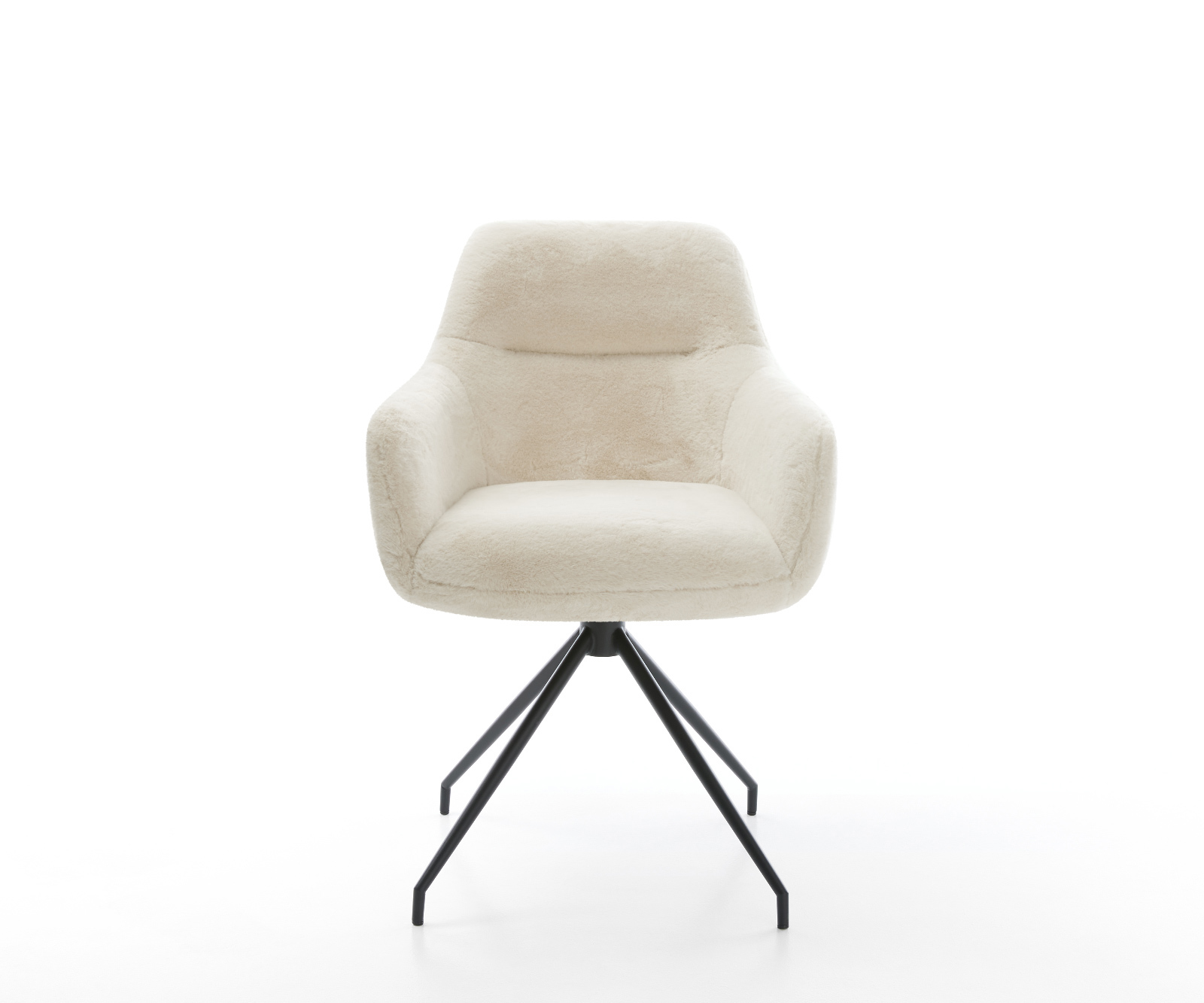 Étkezőszék Pejo-Flex plüss krémfehér kereszt láb kúpos fekete zsákrugó - Image 2