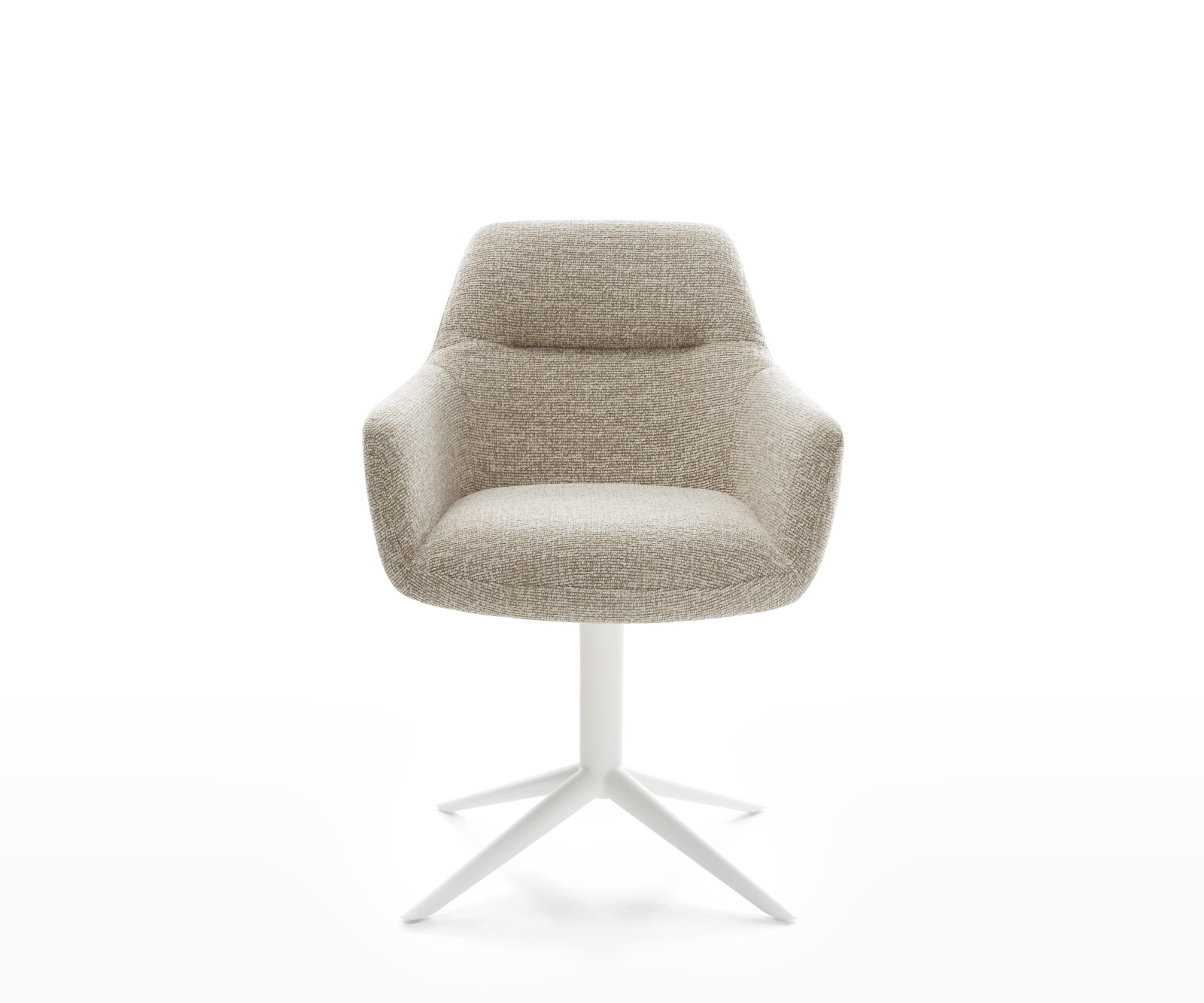 Étkezőszék Pejo-Flex szövött szövet puha bézs fehér kereszt láb 360° forgatható billenő zsákrugó - Image 2