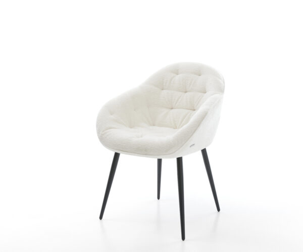 Étkezőszék Gaio-Flex bouclé puha bézs 4 láb kúpos fekete