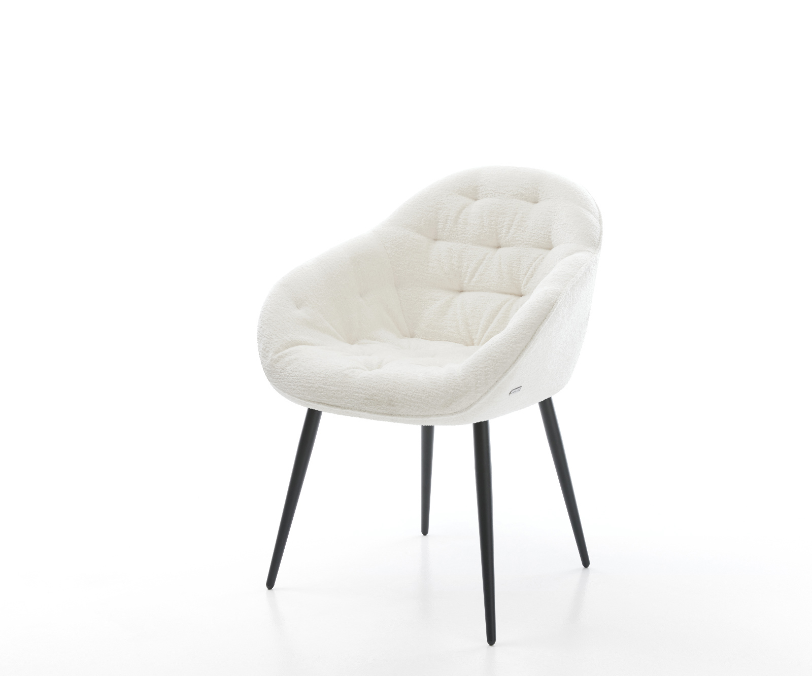 Étkezőszék Gaio-Flex bouclé puha bézs 4 láb kúpos fekete