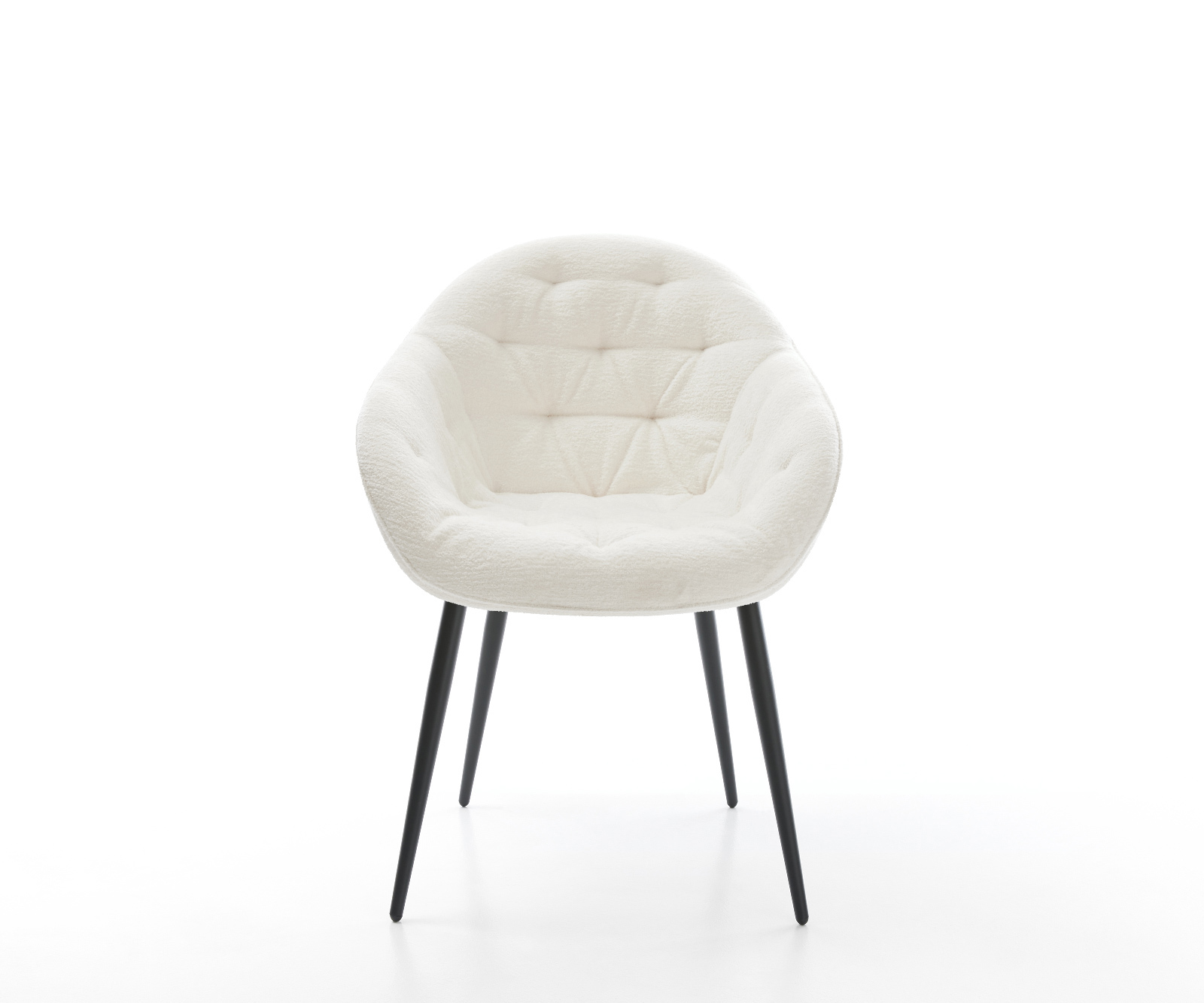 Étkezőszék Gaio-Flex bouclé puha bézs 4 láb kúpos fekete - Image 2