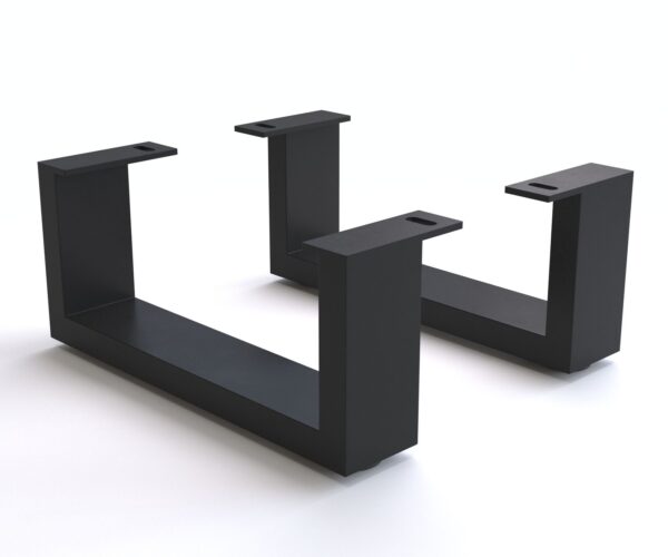 Fém láb vékony láb 12,5 cm fekete dobozos bútorhoz mélység 40 cm 2 darabos szett