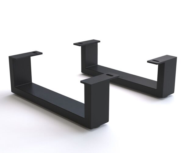 Láb vékony láb 12,5 cm fém fekete dobozszekrényhez 45 cm mélység (2 darabos készlet)