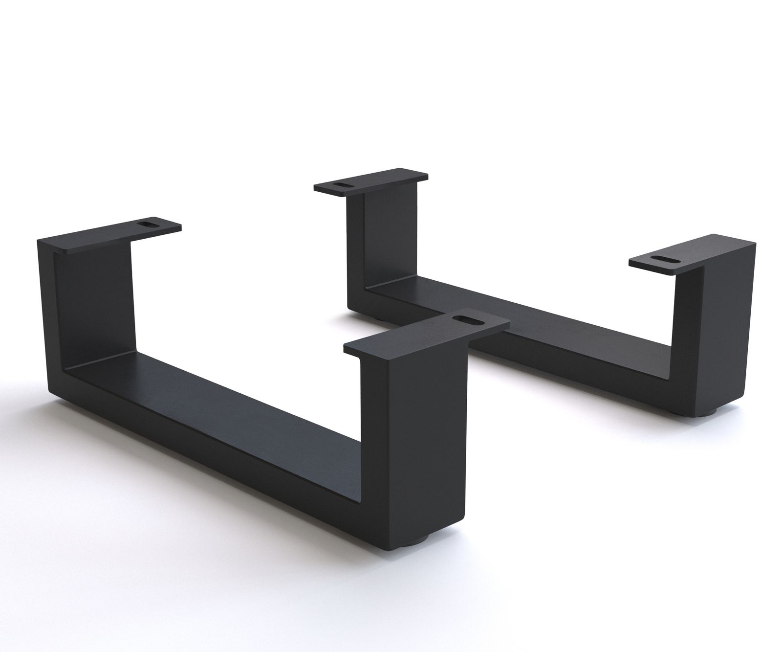 Láb vékony láb 12,5 cm fém fekete dobozszekrényhez 45 cm mélység (2 darabos készlet)