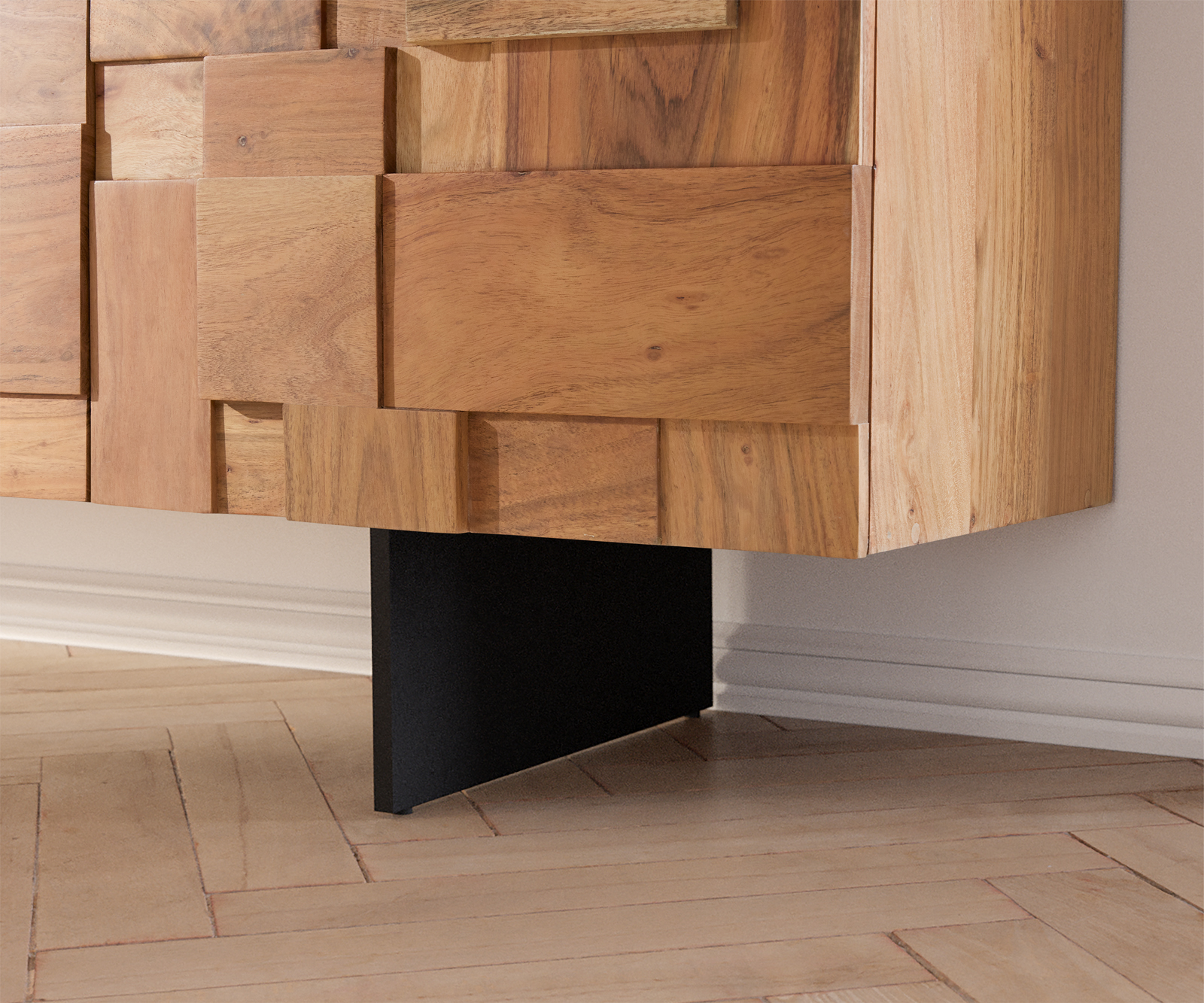 Láb lebegő hatás 15 cm fém fekete dobozos bútorhoz 35 cm mélység (2 darabos szett) - Image 2