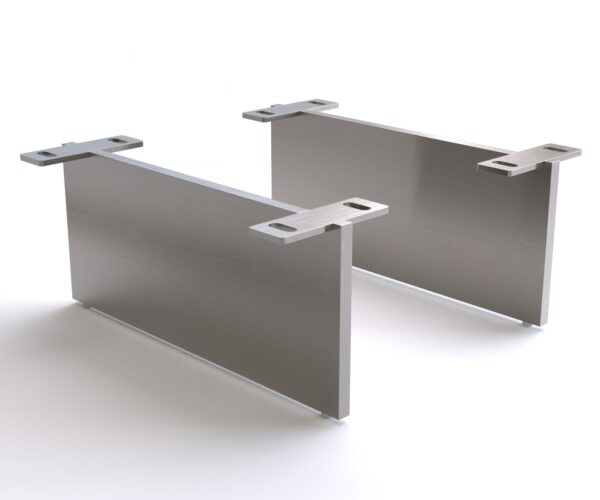 Láb lebegő hatás 15 cm rozsdamentes acél szálcsiszolt dobozbútorhoz 40 cm mélység (2 darabos készlet)