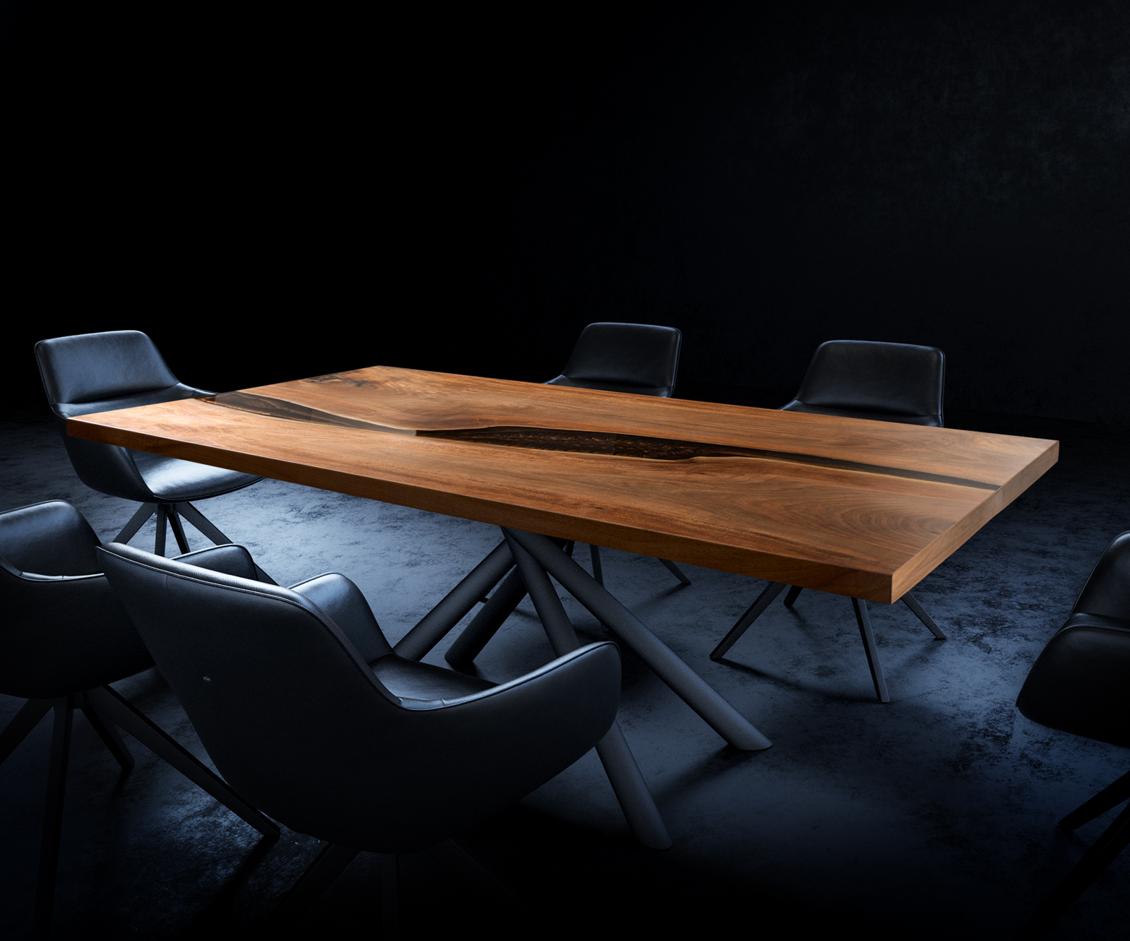 Asztallap dió természetes 200 cm barna metál egyedi Nr 32335 - Image 4