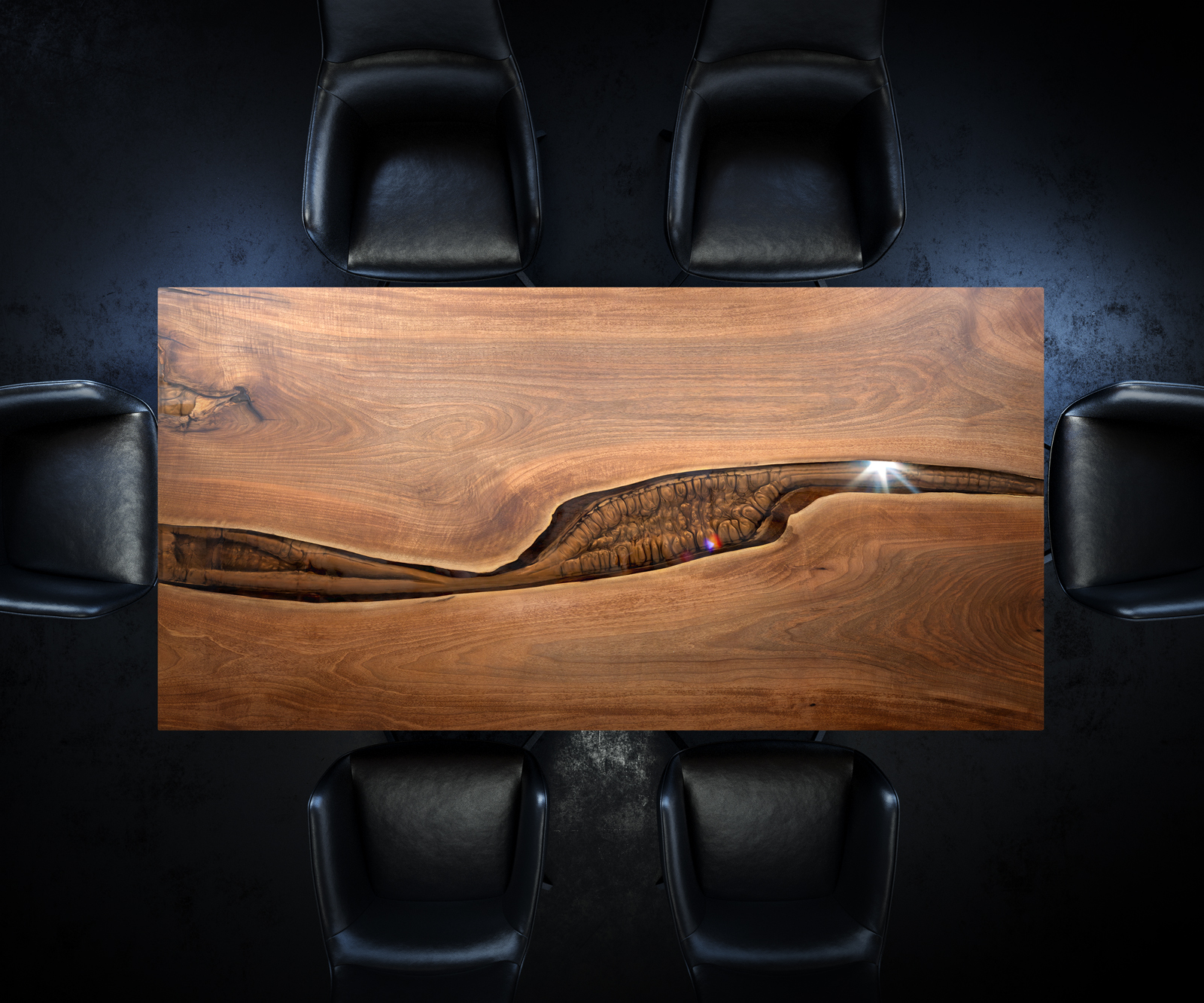 Asztallap dió természetes 200 cm barna metál egyedi Nr 32335 - Image 2