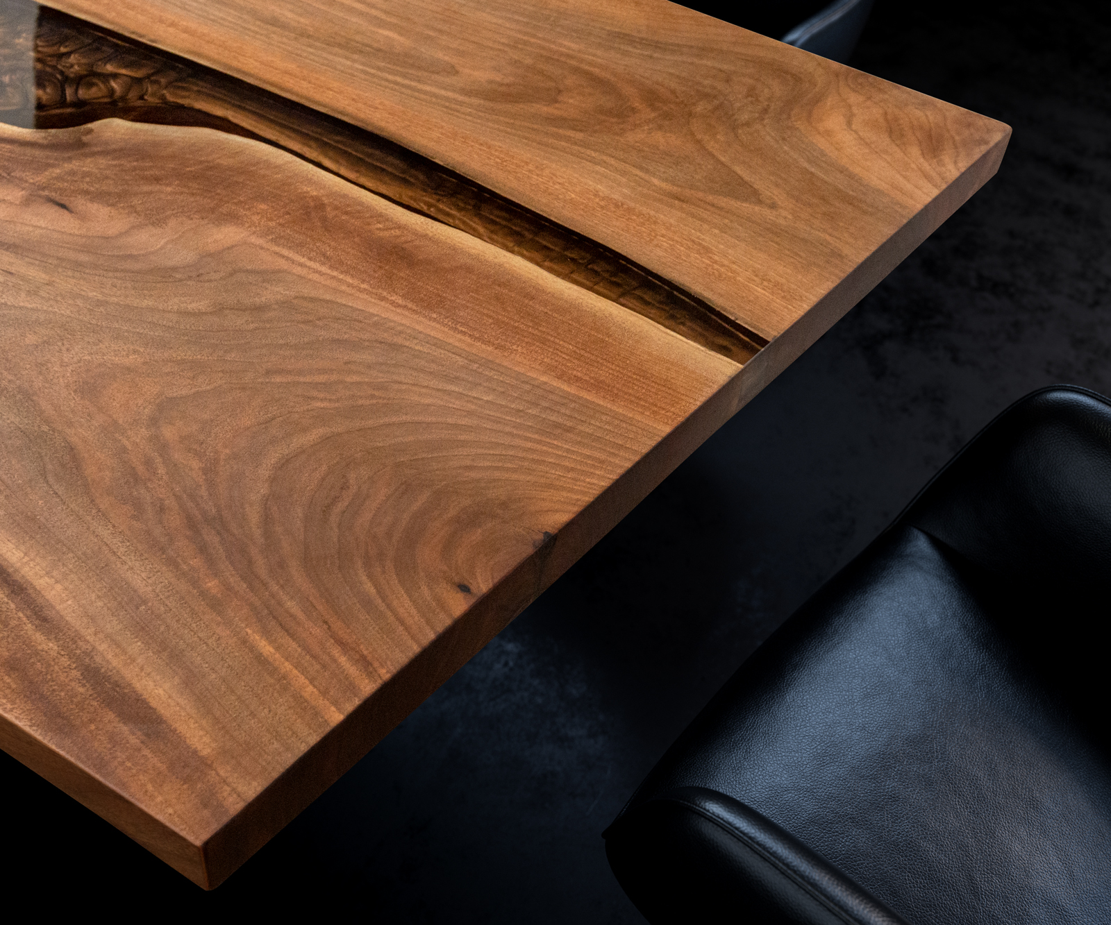 Asztallap dió természetes 200 cm barna metál egyedi Nr 32335 - Image 5