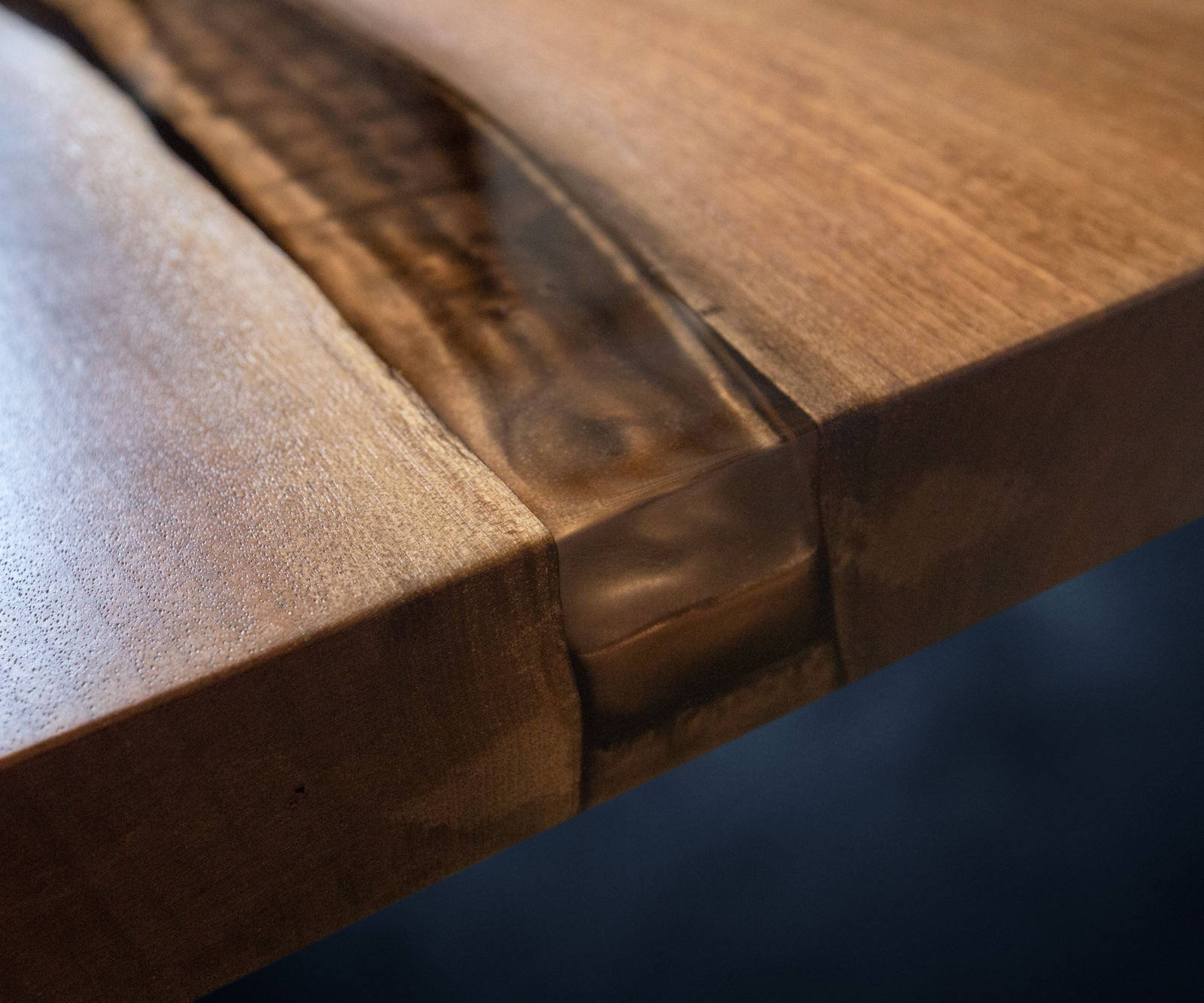 Asztallap dió természetes 200 cm barna metál egyedi Nr 32335 - Image 6