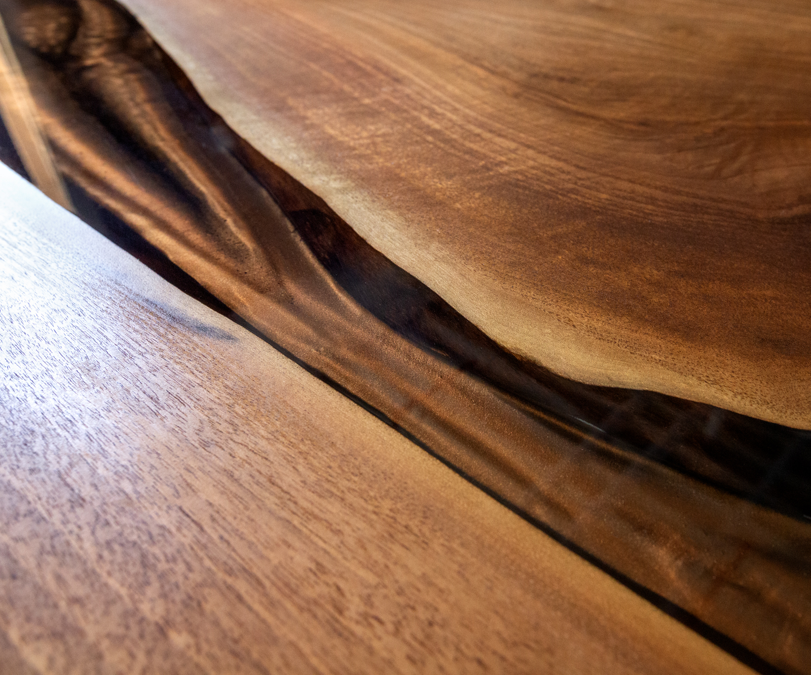 Asztallap dió természetes 200 cm barna metál egyedi Nr 32335 - Image 3