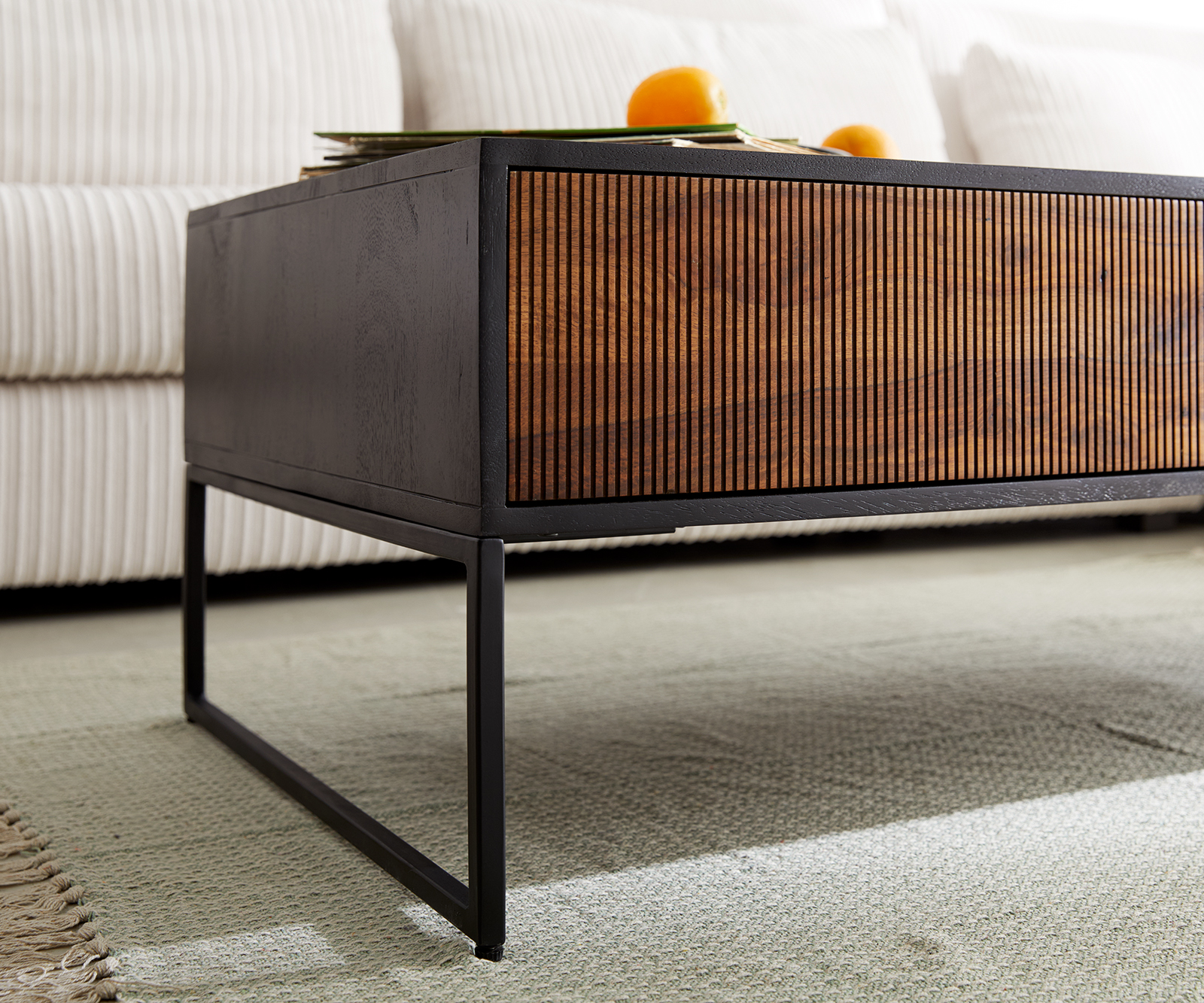 Láb vékony 20 cm fém fekete dobozos bútorhoz mélység 60 cm 2 darabos készlet - Image 2