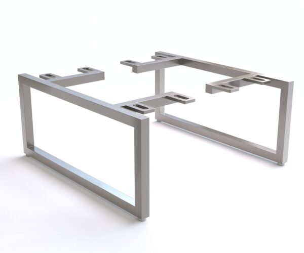 Láb vékony 15 cm rozsdamentes acél szálcsiszolt dobozbútorhoz 35 cm mélység (2 darabos készlet)