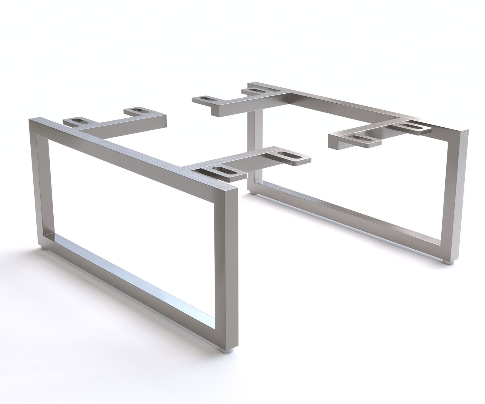 Láb vékony 15 cm rozsdamentes acél szálcsiszolt dobozbútorhoz 35 cm mélység (2 darabos készlet)