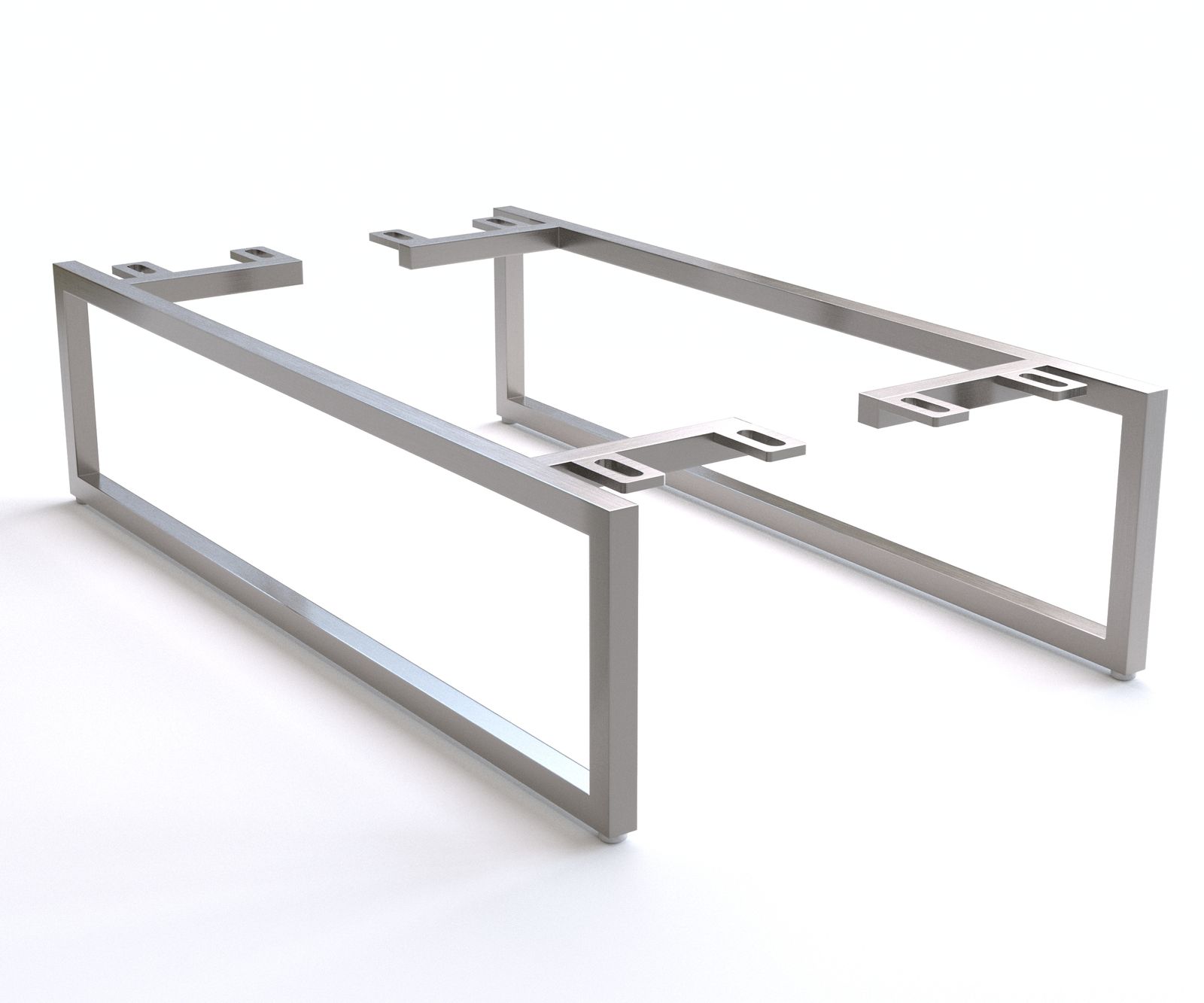 Láb vékony 20 cm rozsdamentes acél szálcsiszolt dobozbútorhoz mélység 60 cm (2 darabos készlet)