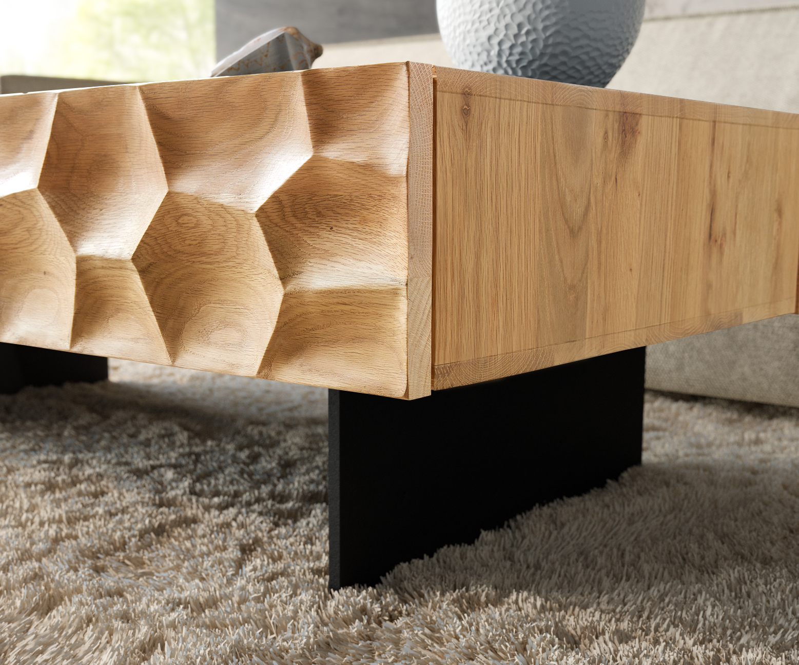 Láb lebegő hatás 20 cm fém fekete dobozbútorhoz 60 cm mélység (2 darabos szett) - Image 2