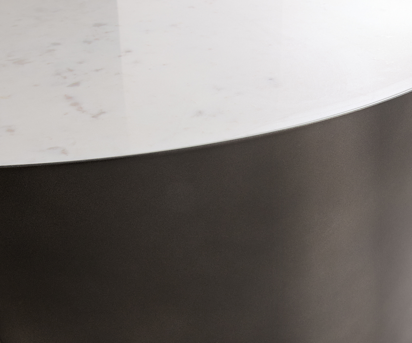 Dohányzóasztal Alerio 90x90 cm márvány fehér fém fekete vintage - Image 3