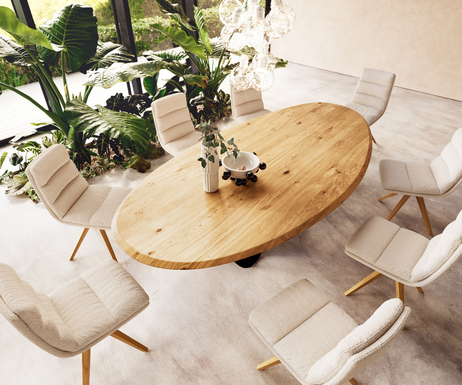 Asztallap Edge ovális 280x130x2,5 cm tölgy természetes Flow Edge - Image 4