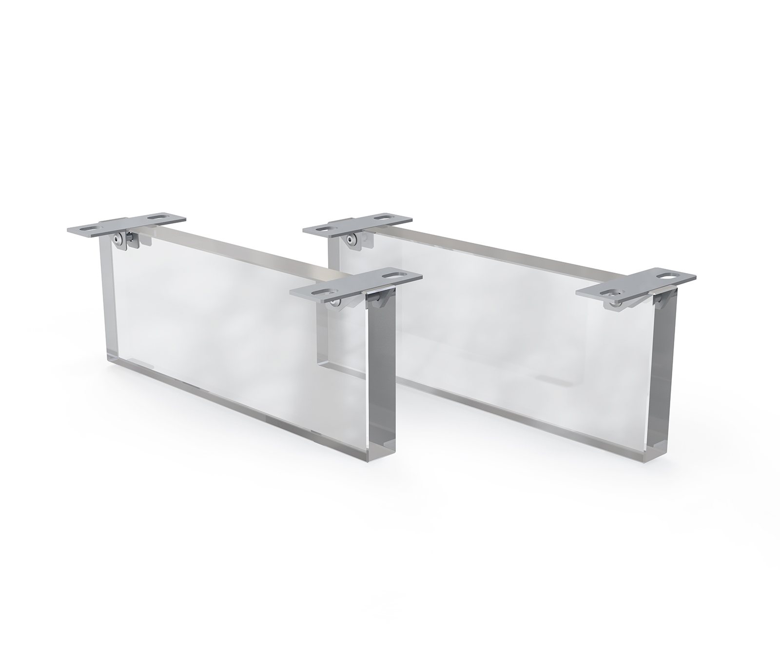 Láb lebegő hatású 15 cm akrilüveg dobozbútorhoz 45 cm mélységben 2 darabos szett