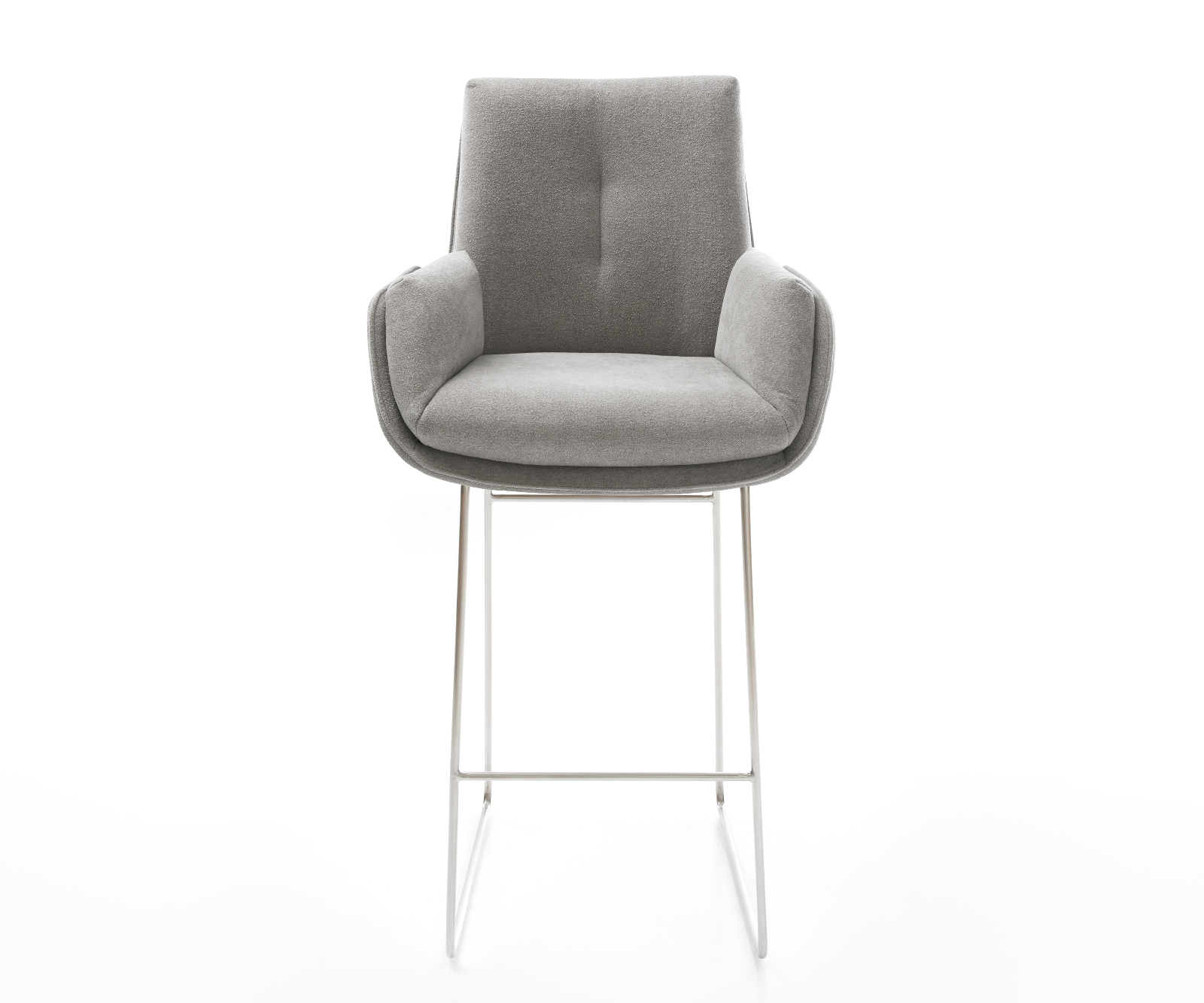 Bárszék Clea-Flex strukturált szövet puha szürke vékony acél láb - Image 2