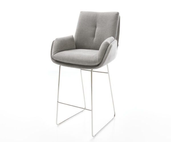 Bárszék Clea-Flex strukturált szövet puha szürke vékony acél láb