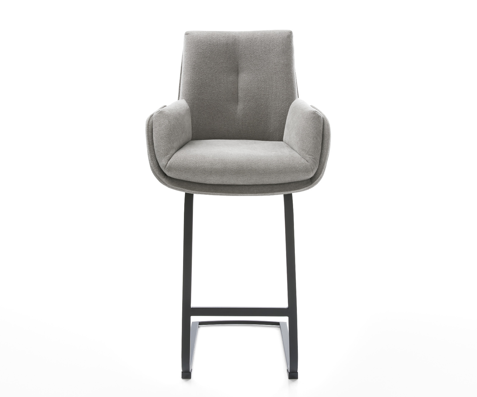 Bárszék Clea-Flex strukturált szövet puha szürke konzolos láb lapos fém - Image 2