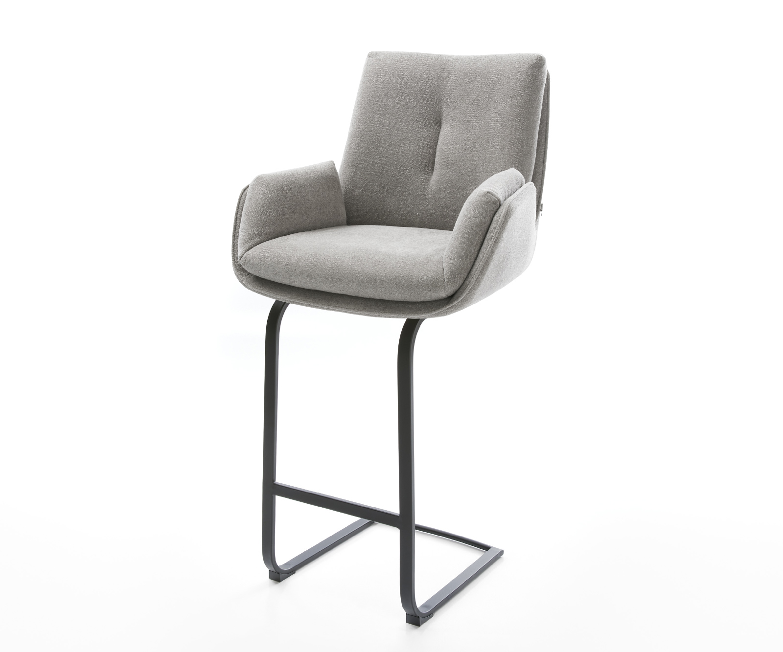 Bárszék Clea-Flex strukturált szövet puha szürke konzolos láb lapos fém