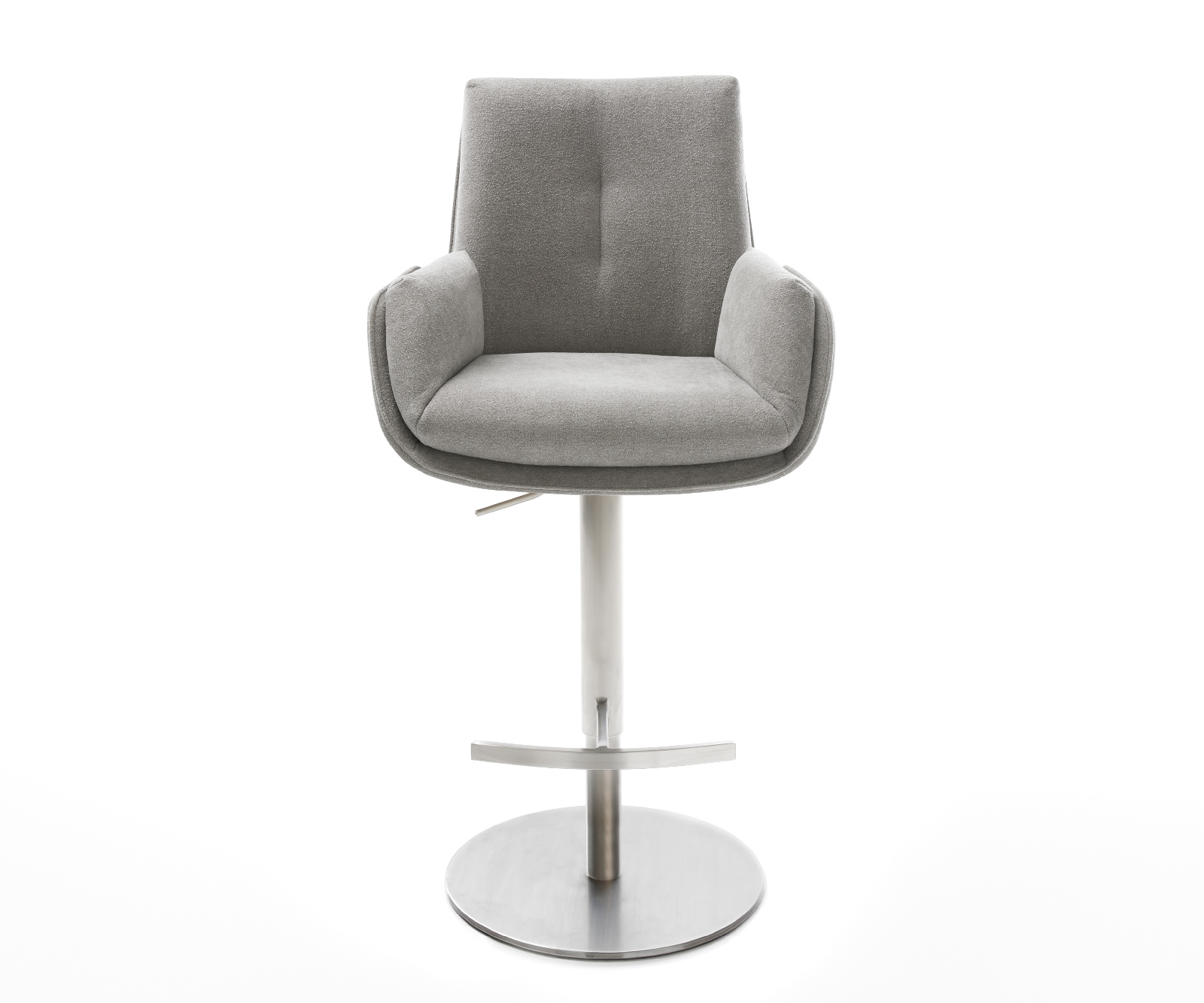 Bárszék Clea-Flex strukturált szövet puha szürke forgatható magasságban állítható rozsdamentes acél láb - Image 2