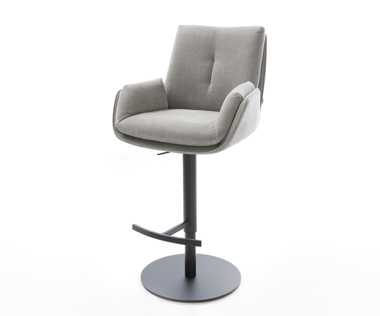 Bárszék Clea-Flex strukturált szövet puha szürke forgatható magasságban állítható fém forgatható láb