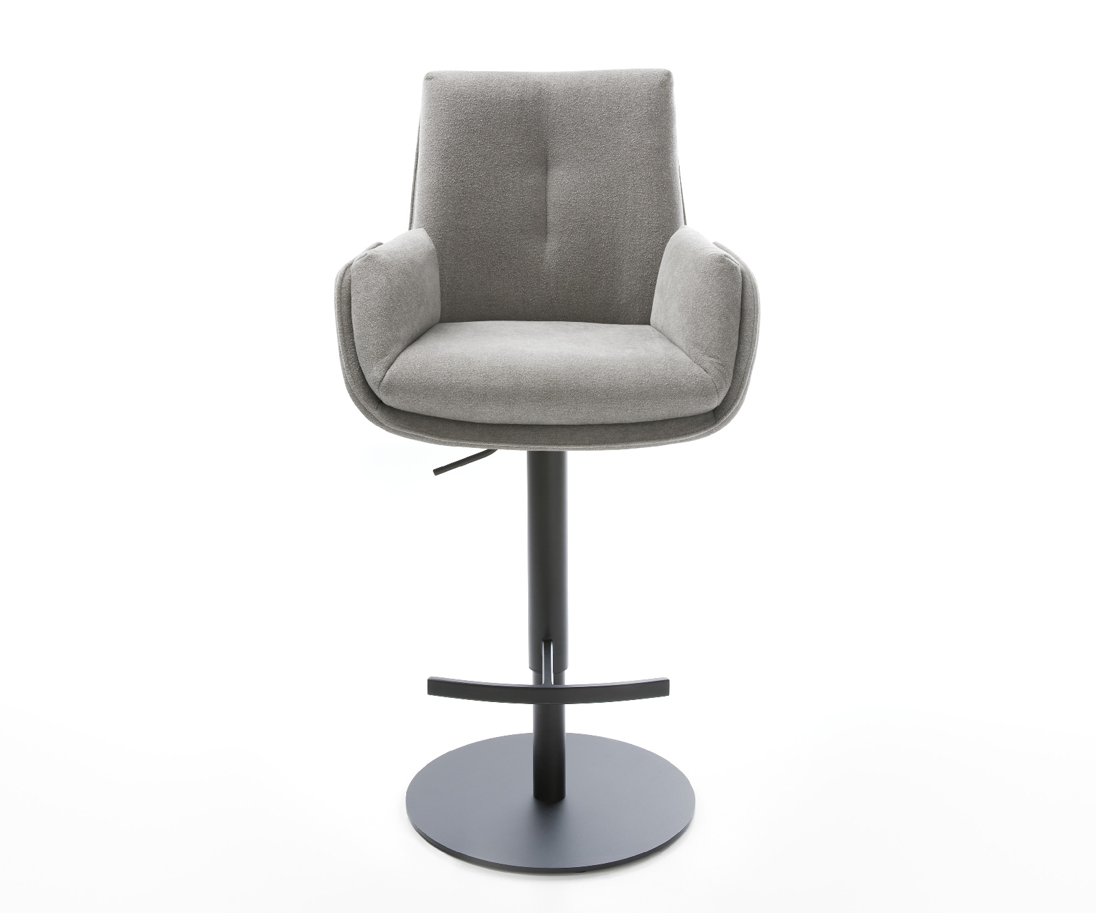 Bárszék Clea-Flex strukturált szövet puha szürke forgatható magasságban állítható fém forgatható láb - Image 2