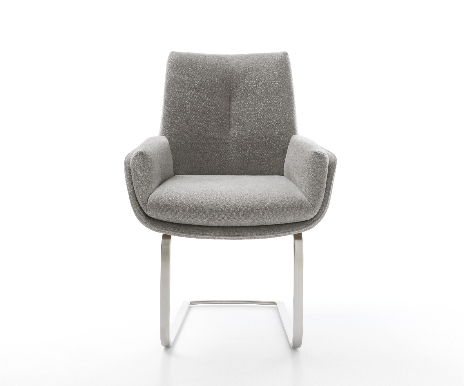 Étkezőszék Clea-Flex strukturált szövet puha szürke konzolos lapos rozsdamentes acél - Image 2