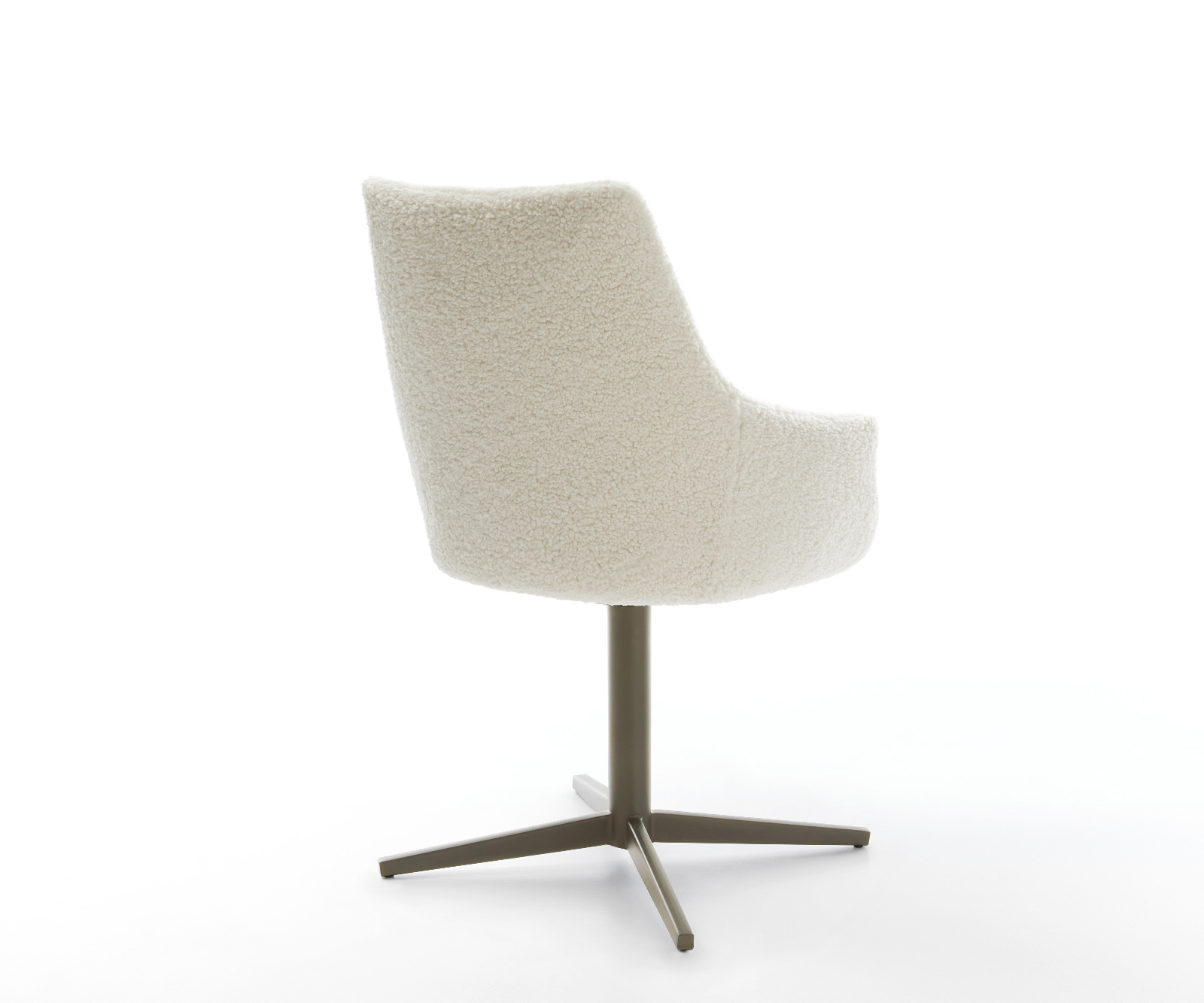 Étkezőszék Alja-Flex karfás teddy bézs kereszt láb titán színű effekt finish 360° forgatható zsákrugós - Image 5