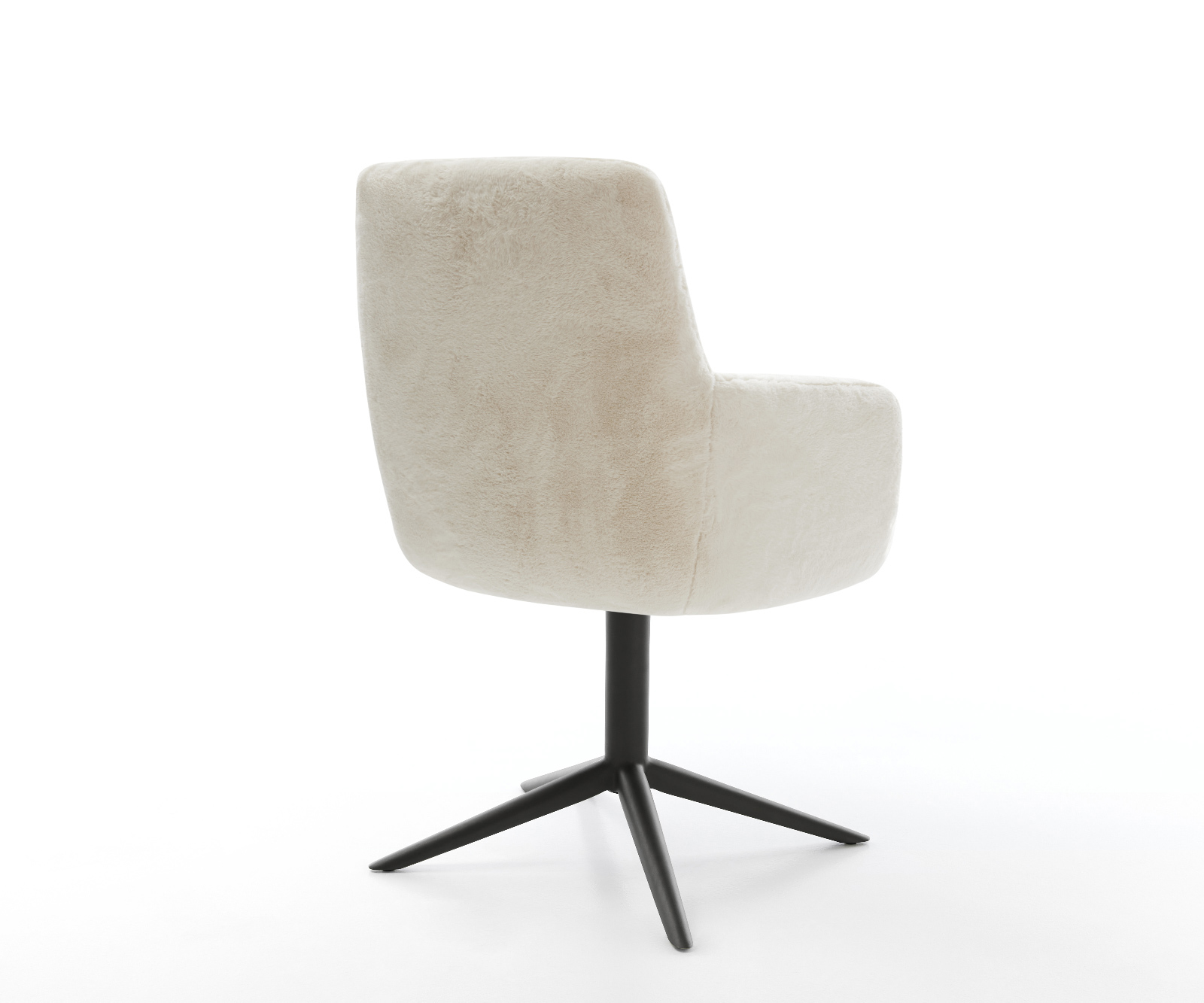 Étkezőszék Heira-Flex karfás plüss krémfehér kereszt láb fekete 360° forgatható billenő zsákrugós - Image 5