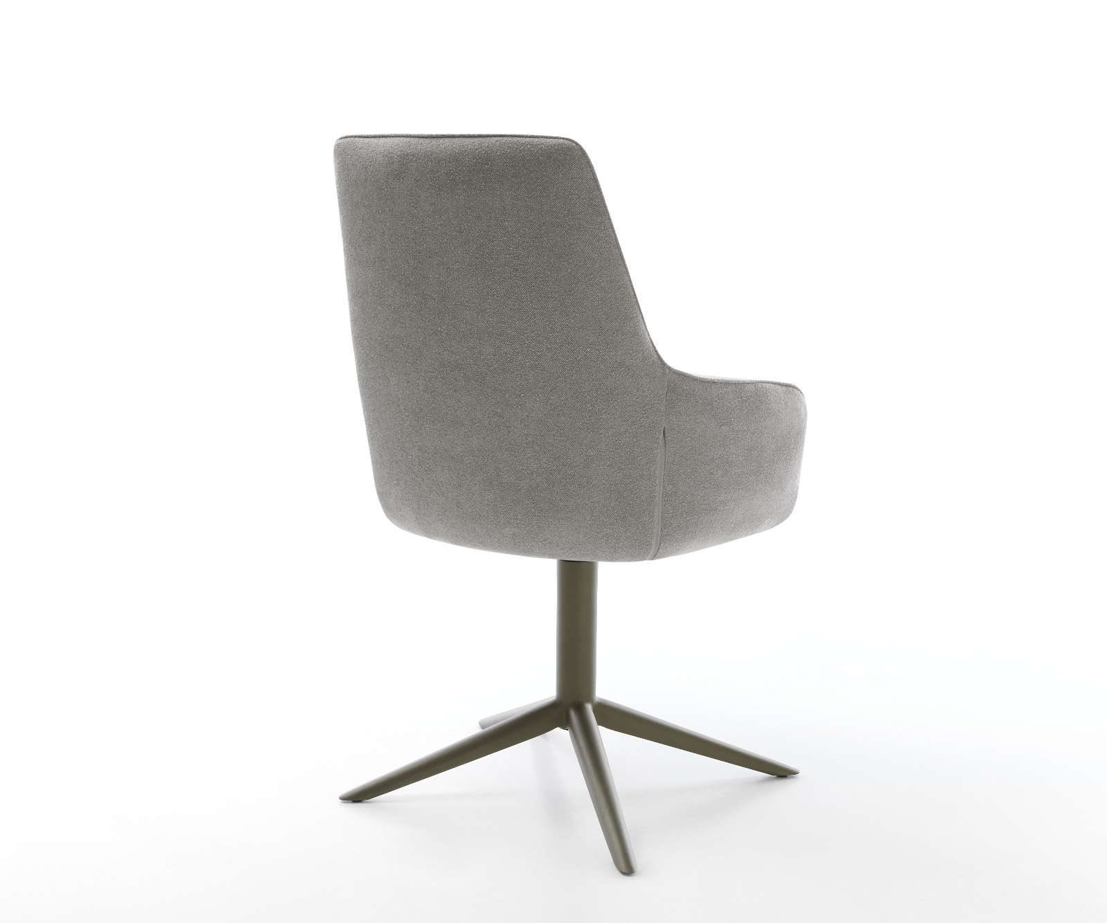 Étkezőszék Zelia-Flex karfás strukturált szövet puha szürke kereszt láb titán színű 360° forgatható billenő zsákrugós matrac - Image 5