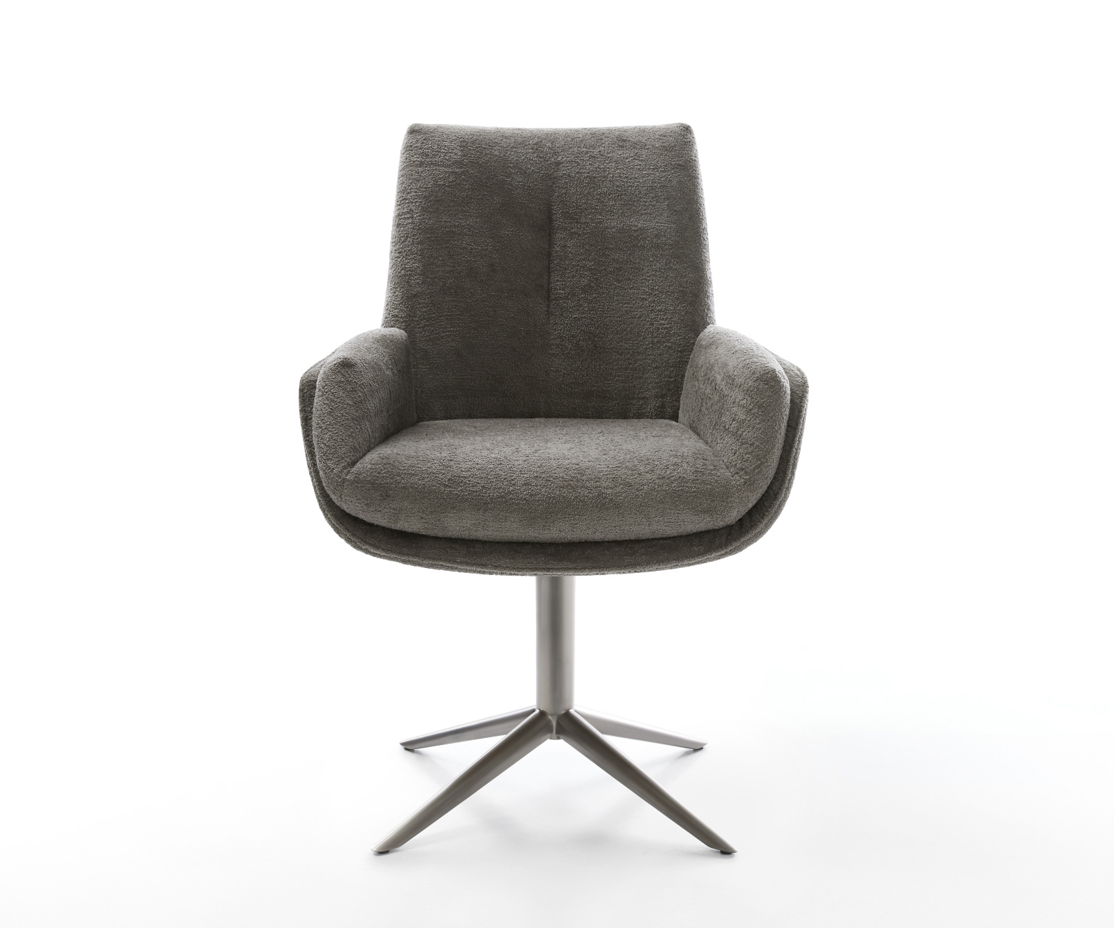 Étkezőszék Clea-Flex bouclé puha sötét bézs kereszt láb grafit 360° forgatható billenő - Image 2