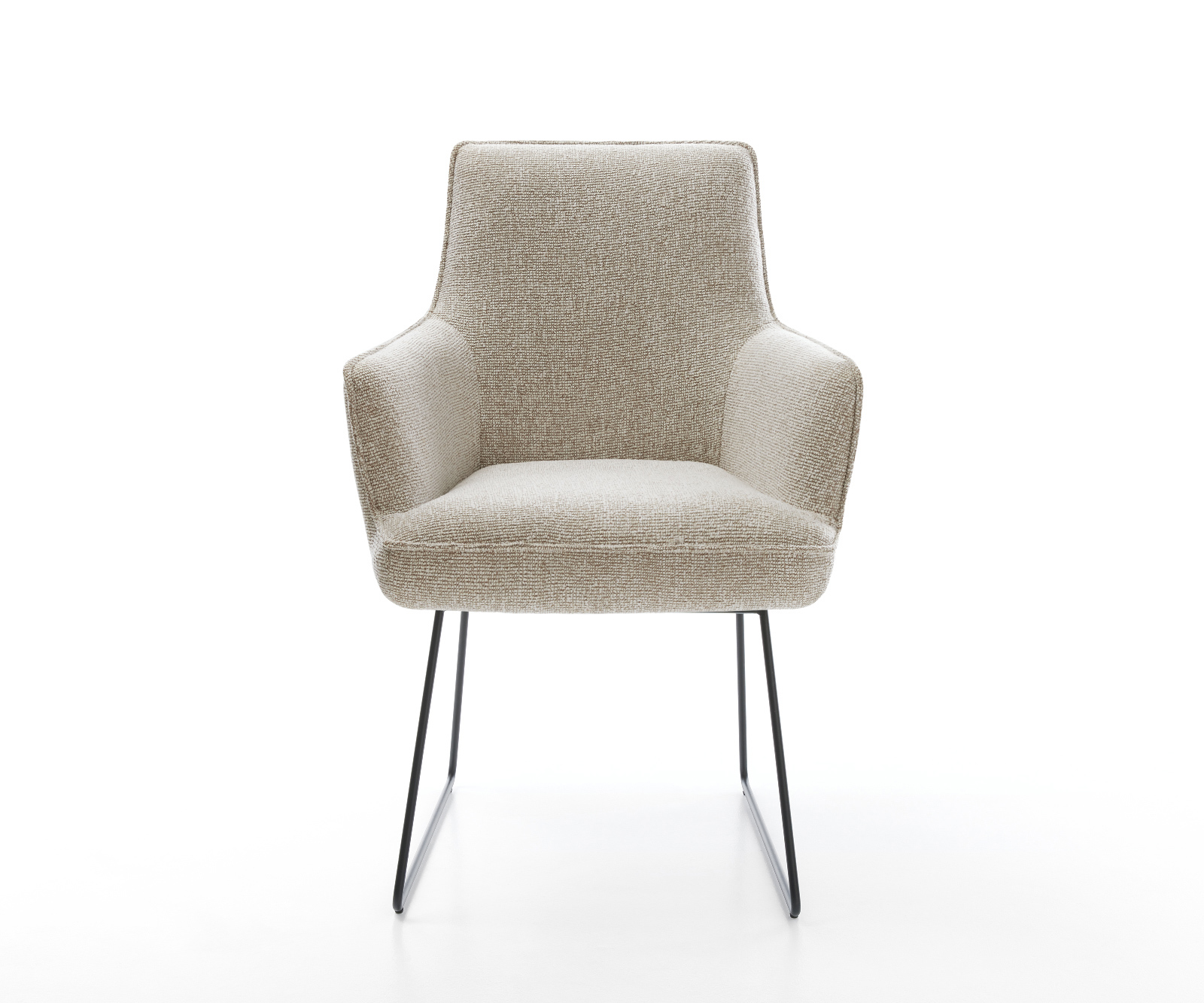 Étkezőszék Heira-Flex karfás mikroszálas puha bézs vékony láb fekete zsákrugós - Image 2