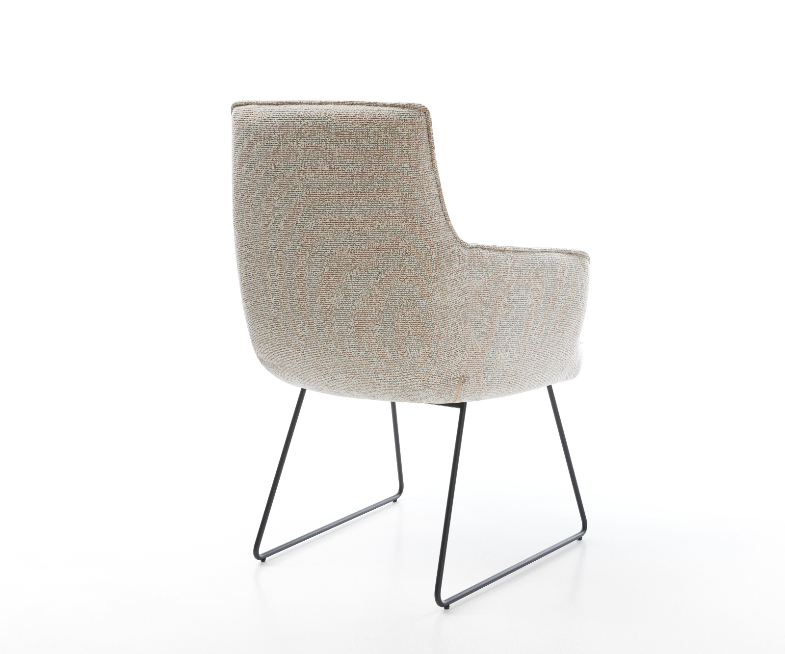 Étkezőszék Heira-Flex karfás mikroszálas puha bézs vékony láb fekete zsákrugós - Image 5