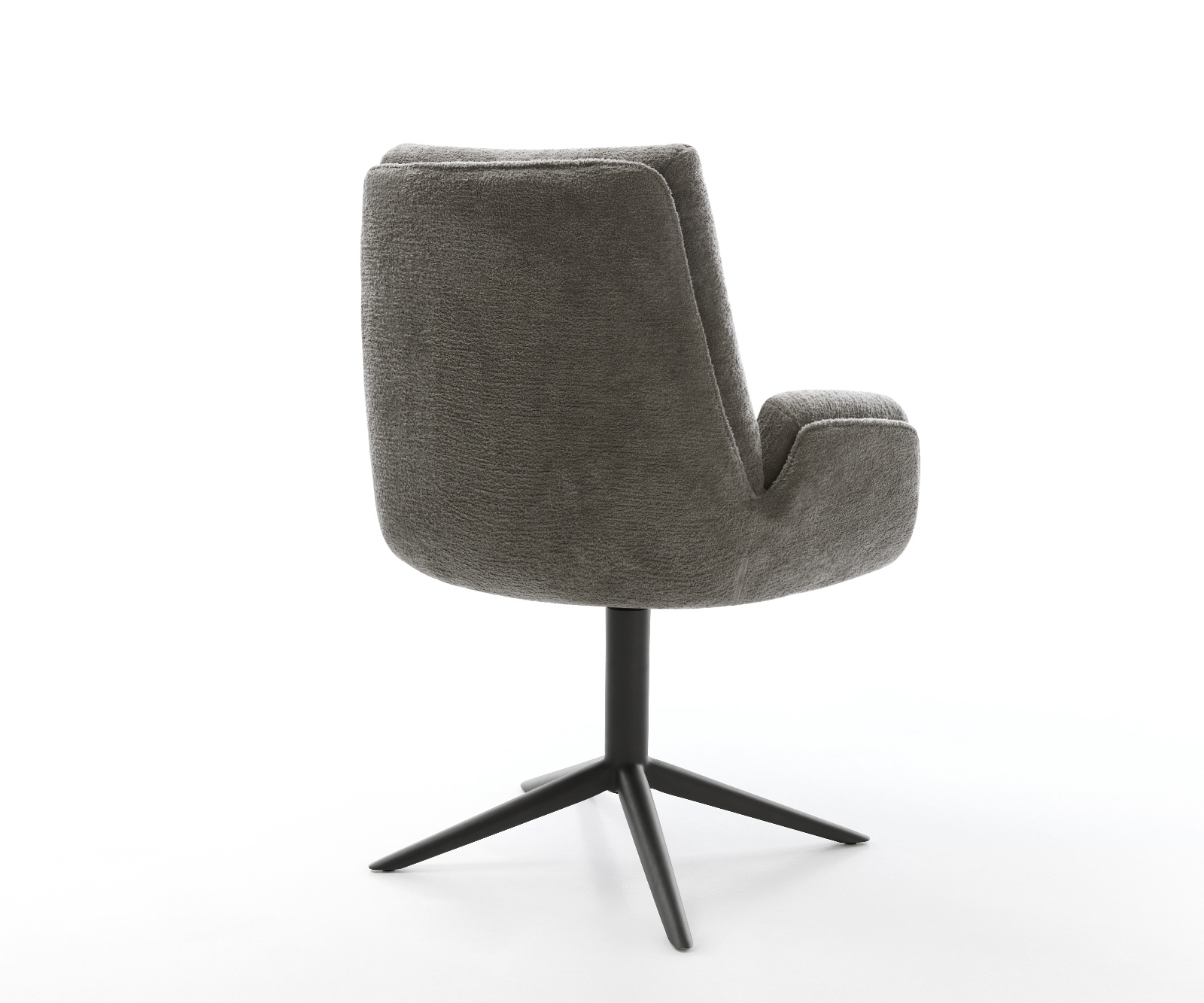 Étkezőszék Clea-Flex bouclé puha sötét bézs kereszt láb fekete 360° forgatható billenő funkció - Image 5