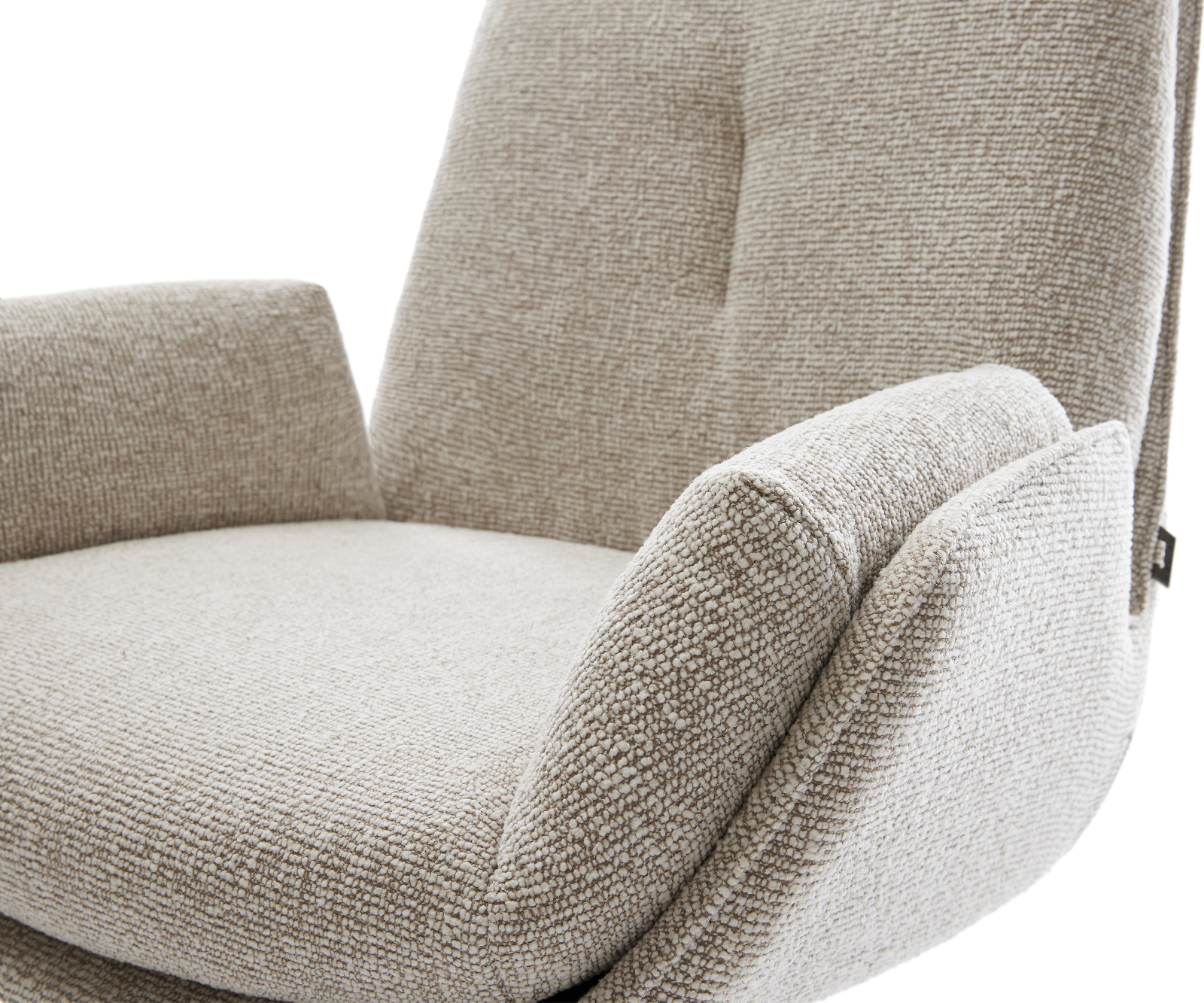 Étkezőszék Clea-Flex szövött szövet puha bézs fehér kereszt láb 360° forgatható billenő - Image 4