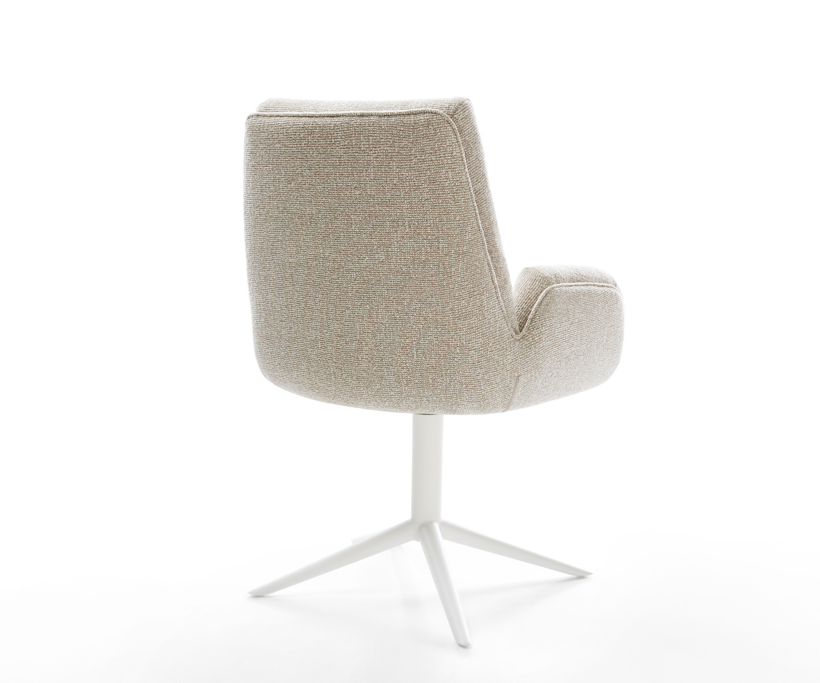 Étkezőszék Clea-Flex szövött szövet puha bézs fehér kereszt láb 360° forgatható billenő - Image 5